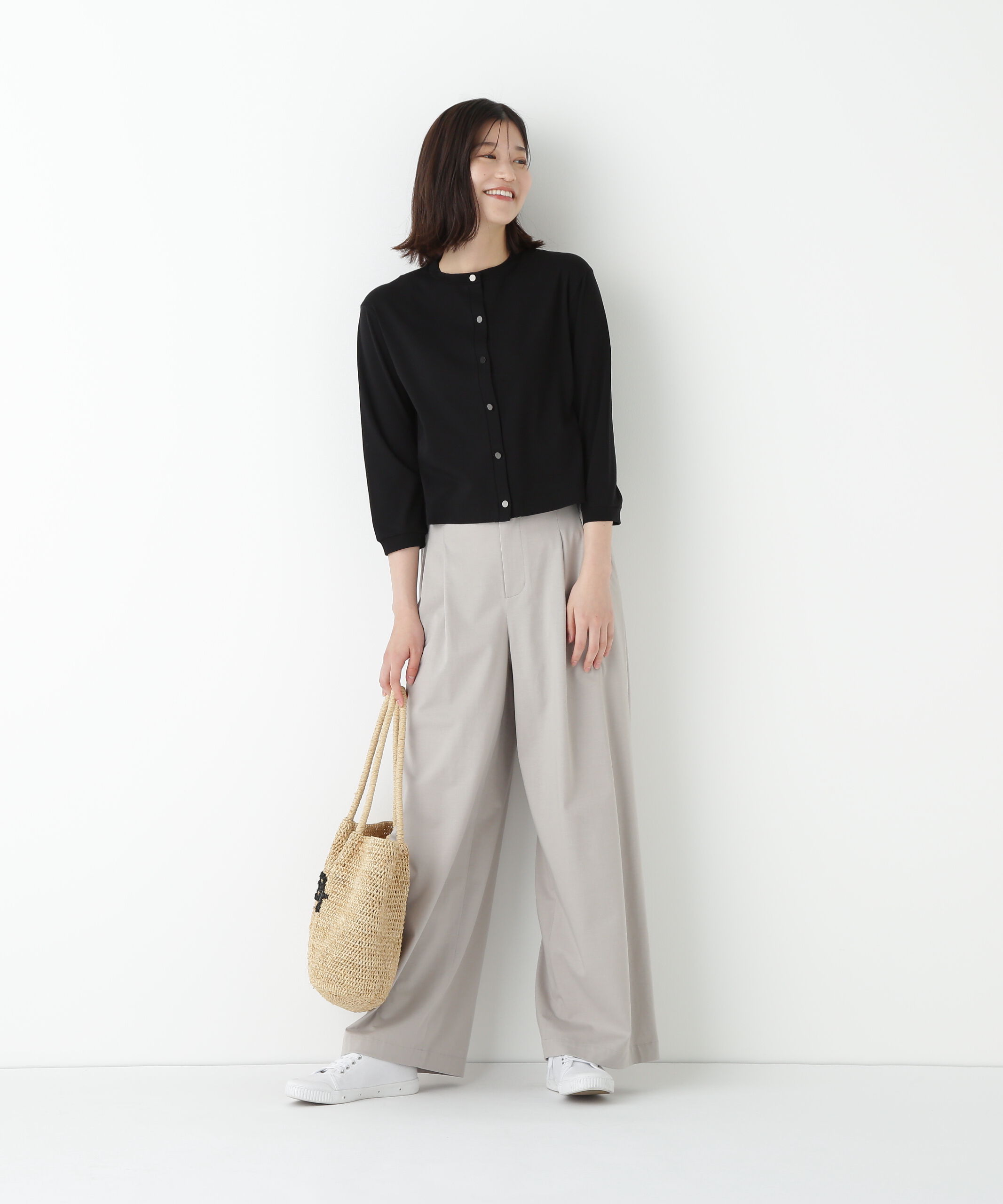  「◆クルーネックフライスカットソーカーディガン」|Tシャツ・カットソー|