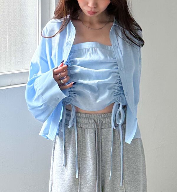 archives「ドロストビスチェ&times;シャツＳＥＴ」|カーディガン|BLUE