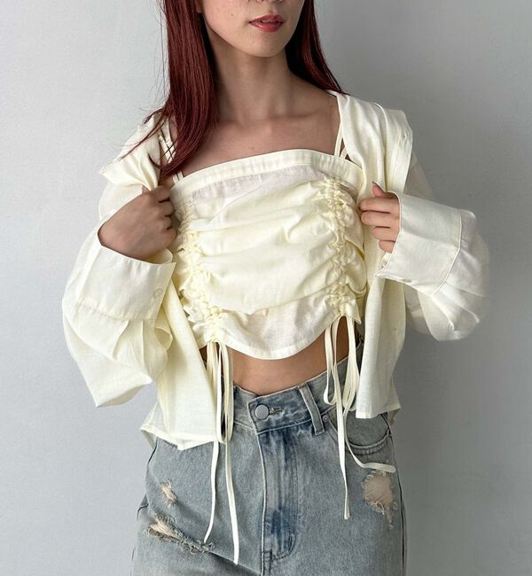 archives「ドロストビスチェ&times;シャツＳＥＴ」|カーディガン|