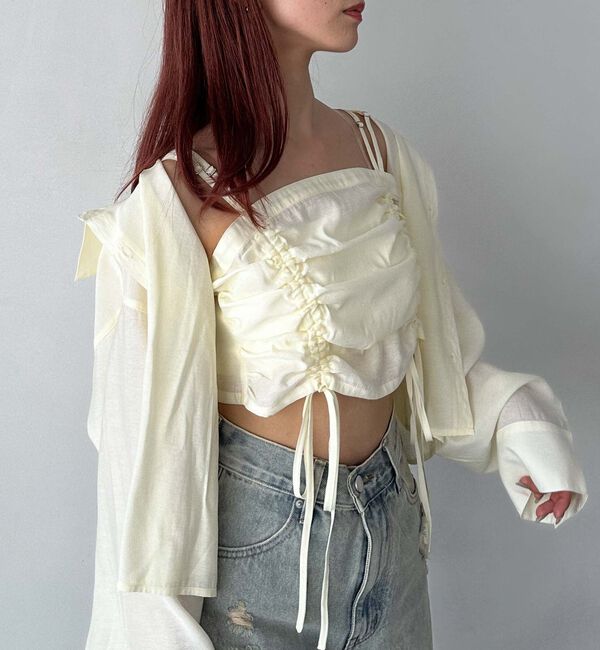 archives「ドロストビスチェ&times;シャツＳＥＴ」|カーディガン|