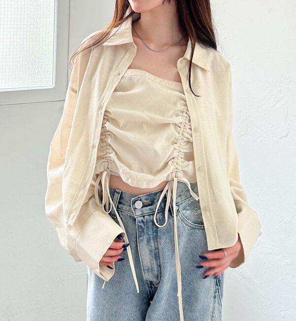 archives「ドロストビスチェ&times;シャツＳＥＴ」|カーディガン|YELLOW