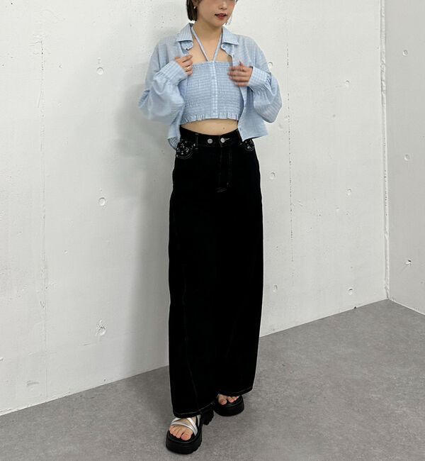 archives「チェックシャーリングビスチェ&times;シャツＳＥＴ」|カーディガン|