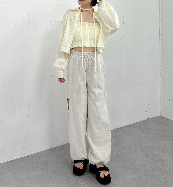 archives「チェックシャーリングビスチェ&times;シャツＳＥＴ」|カーディガン|