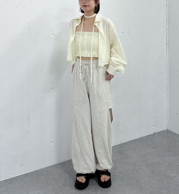 archives「チェックシャーリングビスチェ&times;シャツＳＥＴ」|カーディガン|