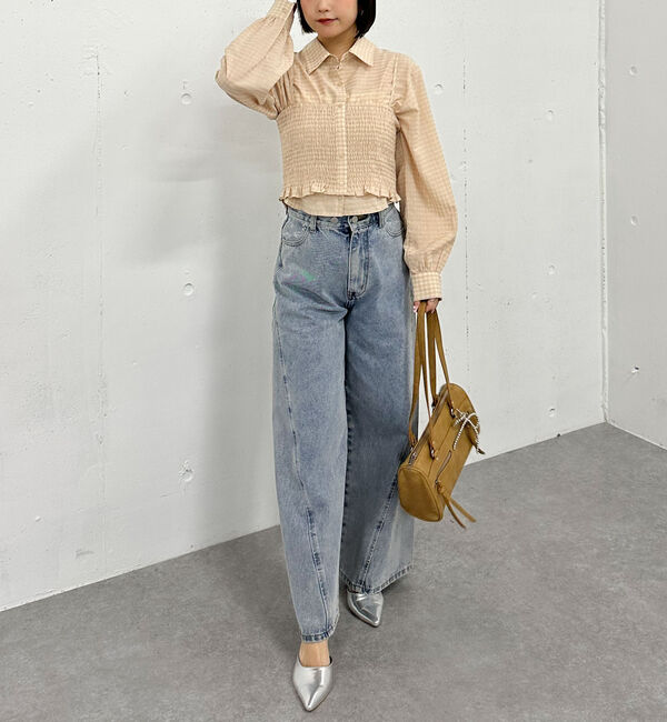 archives「チェックシャーリングビスチェ&times;シャツＳＥＴ」|カーディガン|