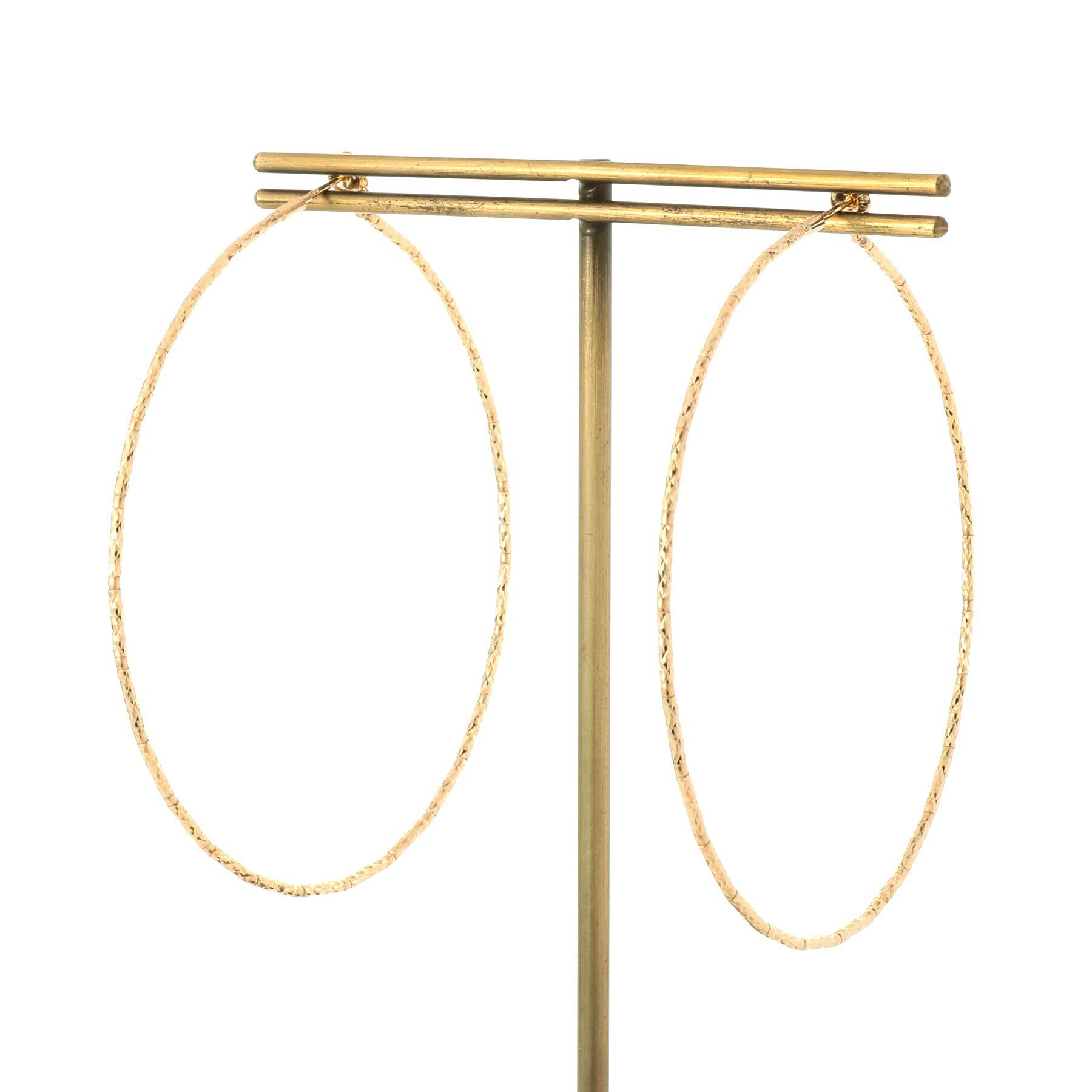 COCOSHNIK「K18ミラーカットビーズ フープピアス（大）」|ピアス|