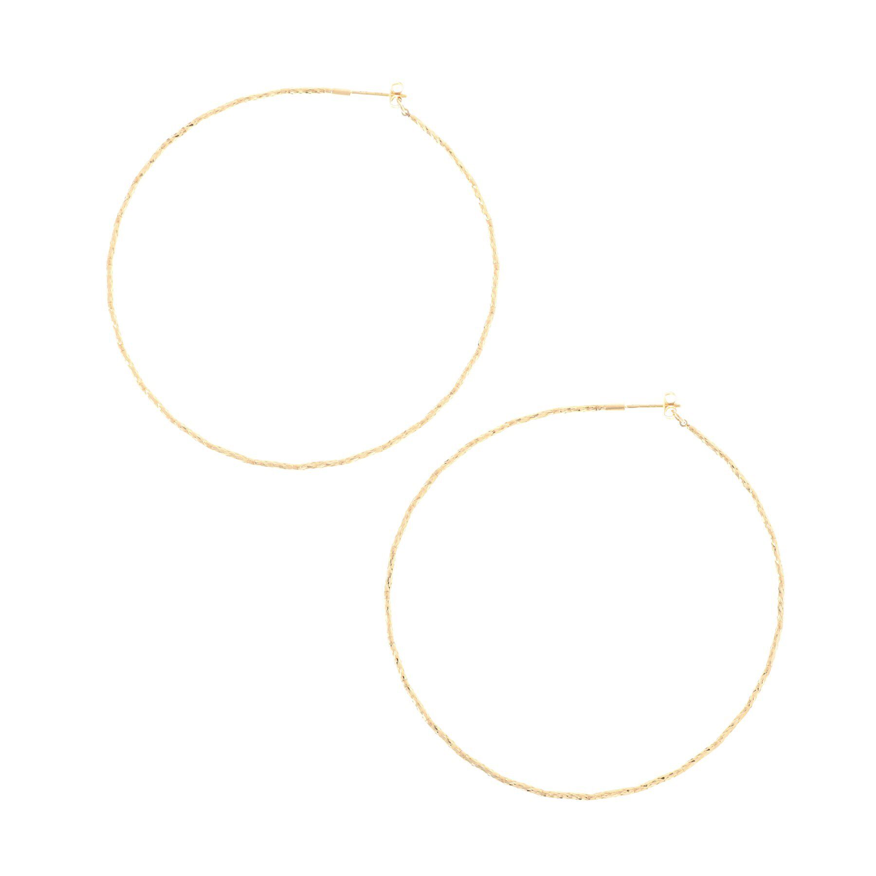 COCOSHNIK「K18ミラーカットビーズ フープピアス（大）」|ピアス|