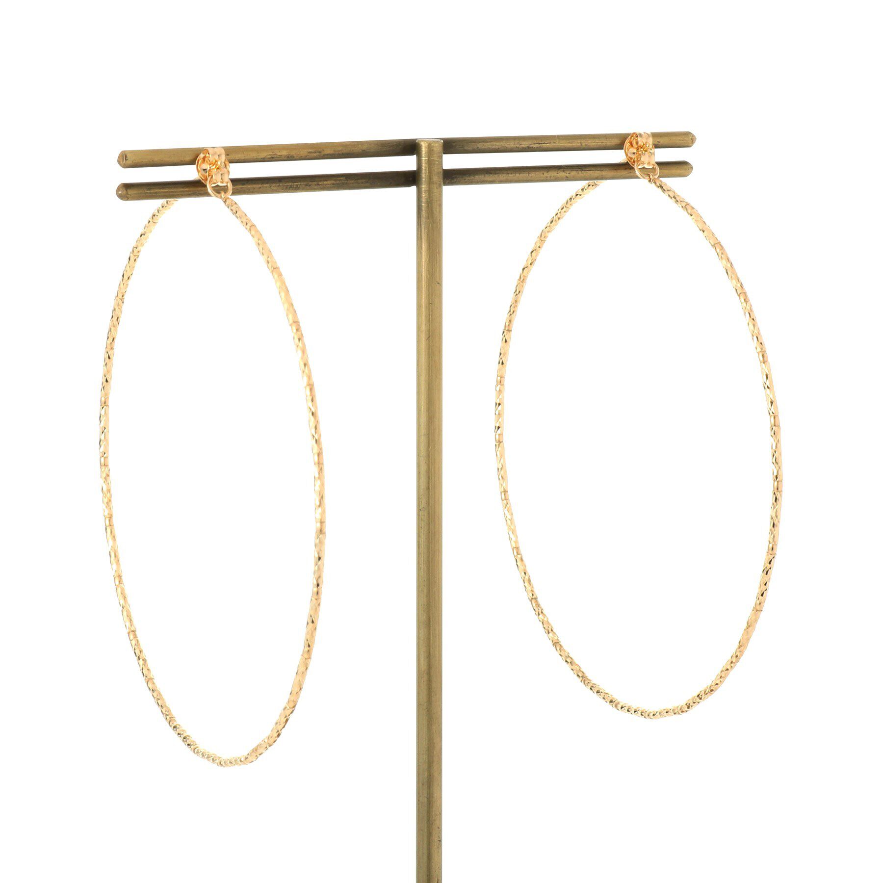 COCOSHNIK「K18ミラーカットビーズ フープピアス（大）」|ピアス|