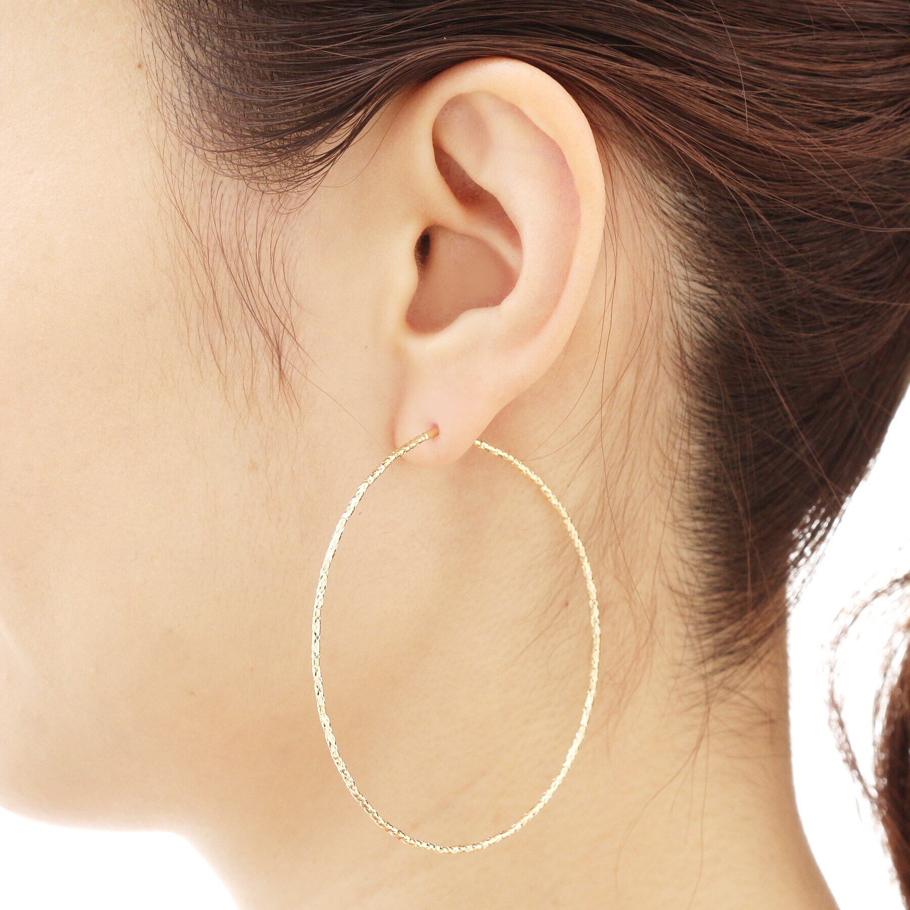 COCOSHNIK「K18ミラーカットビーズ フープピアス（大）」|ピアス|