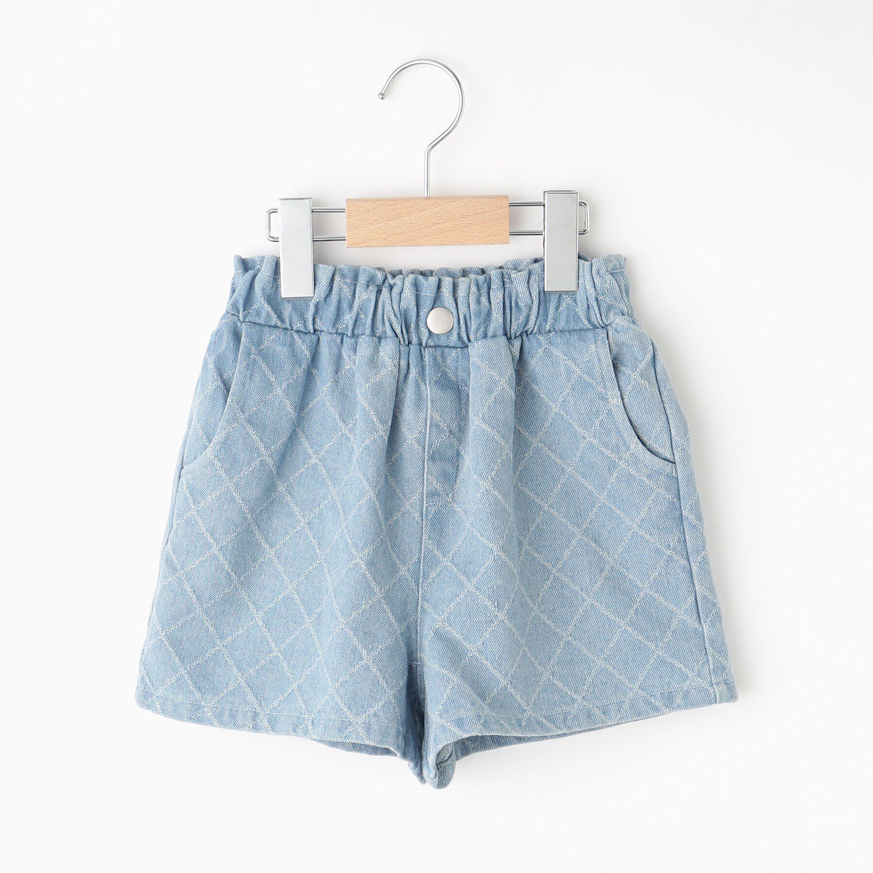 SHOO･LA･RUE「【110-140cm】格子ジャカードデニムショートパンツ」|その他|
