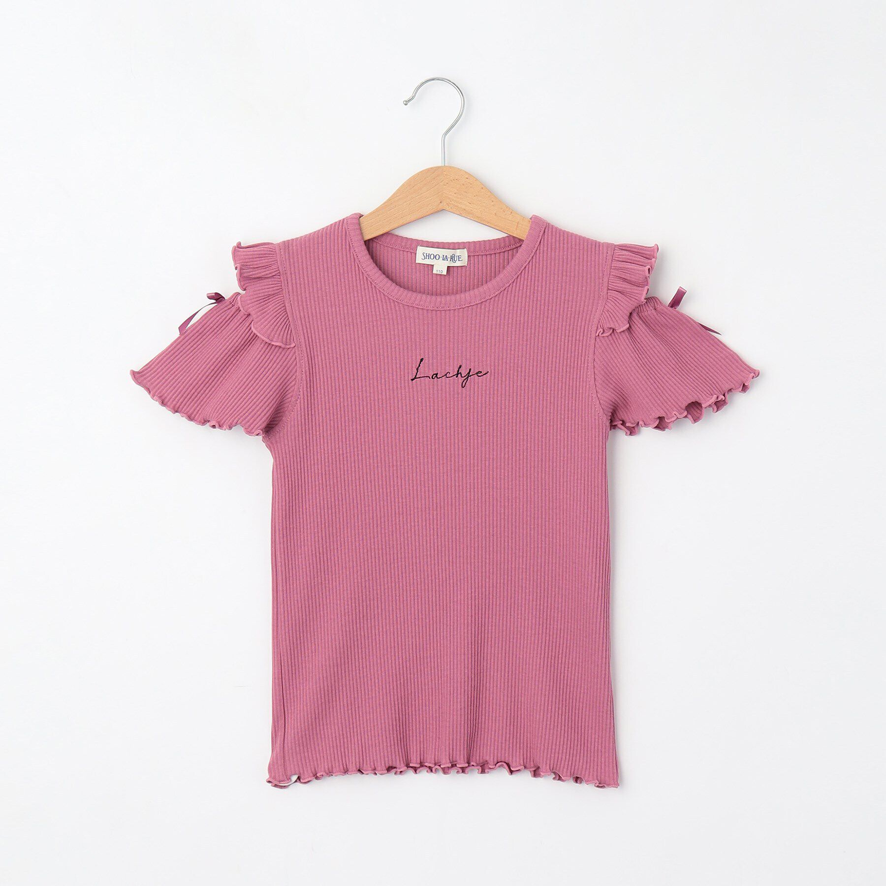 SHOO･LA･RUE「【110-140cm】フリルメロー肩開きプルオーバー」|Tシャツ・カットソー|