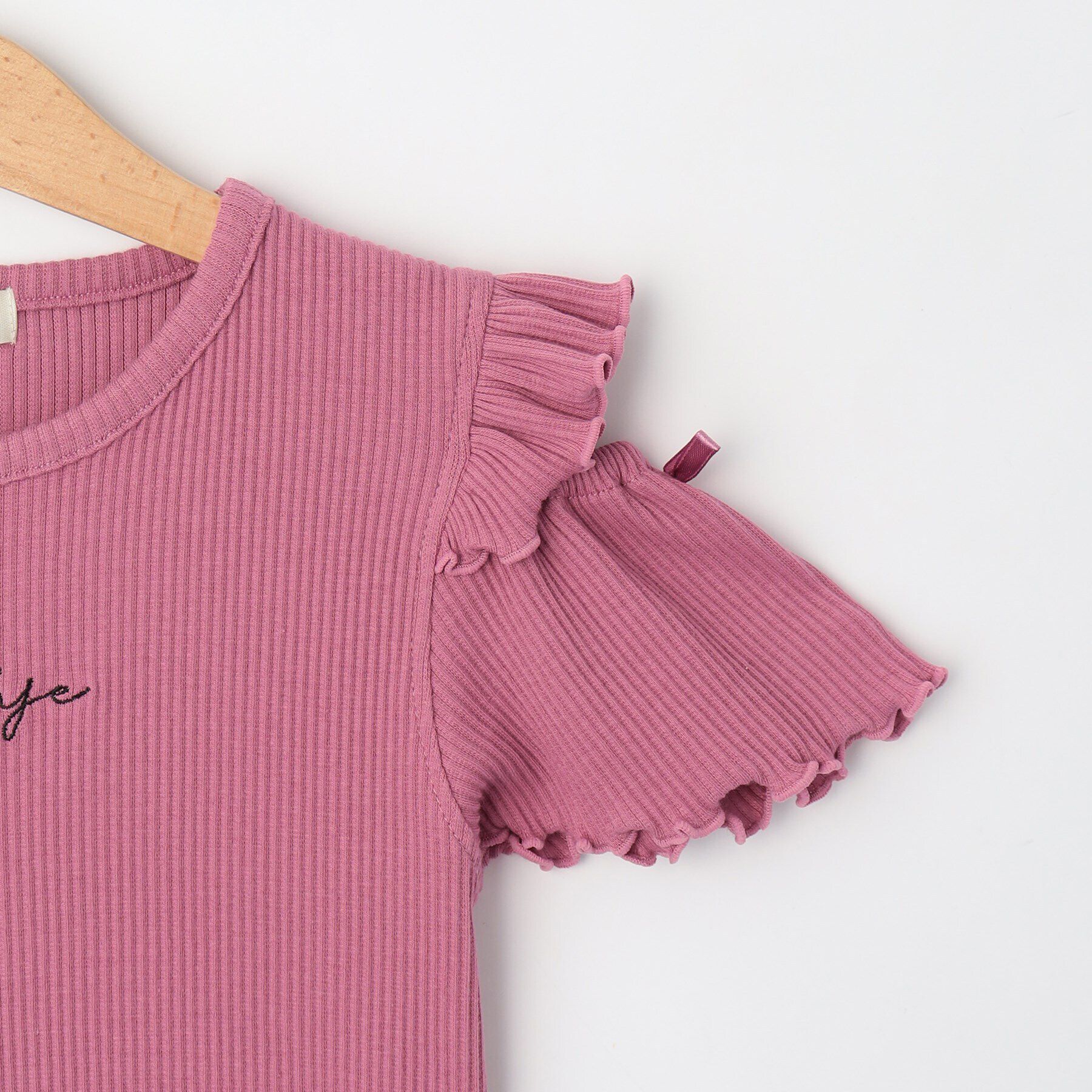 SHOO･LA･RUE「【110-140cm】フリルメロー肩開きプルオーバー」|Tシャツ・カットソー|