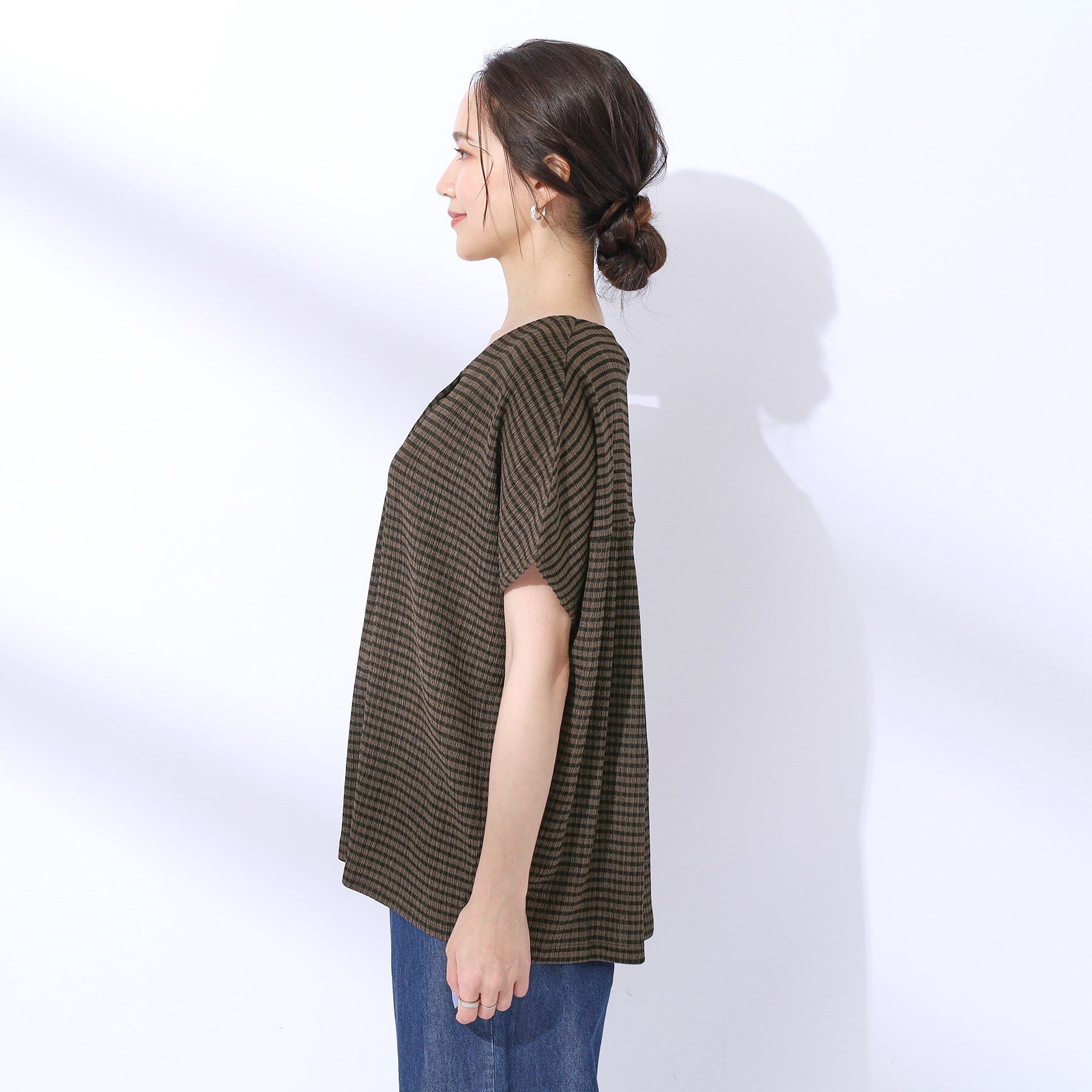 SHOO･LA･RUE「【洗える】甘すぎないギンガムチェック トップス」|Tシャツ・カットソー|