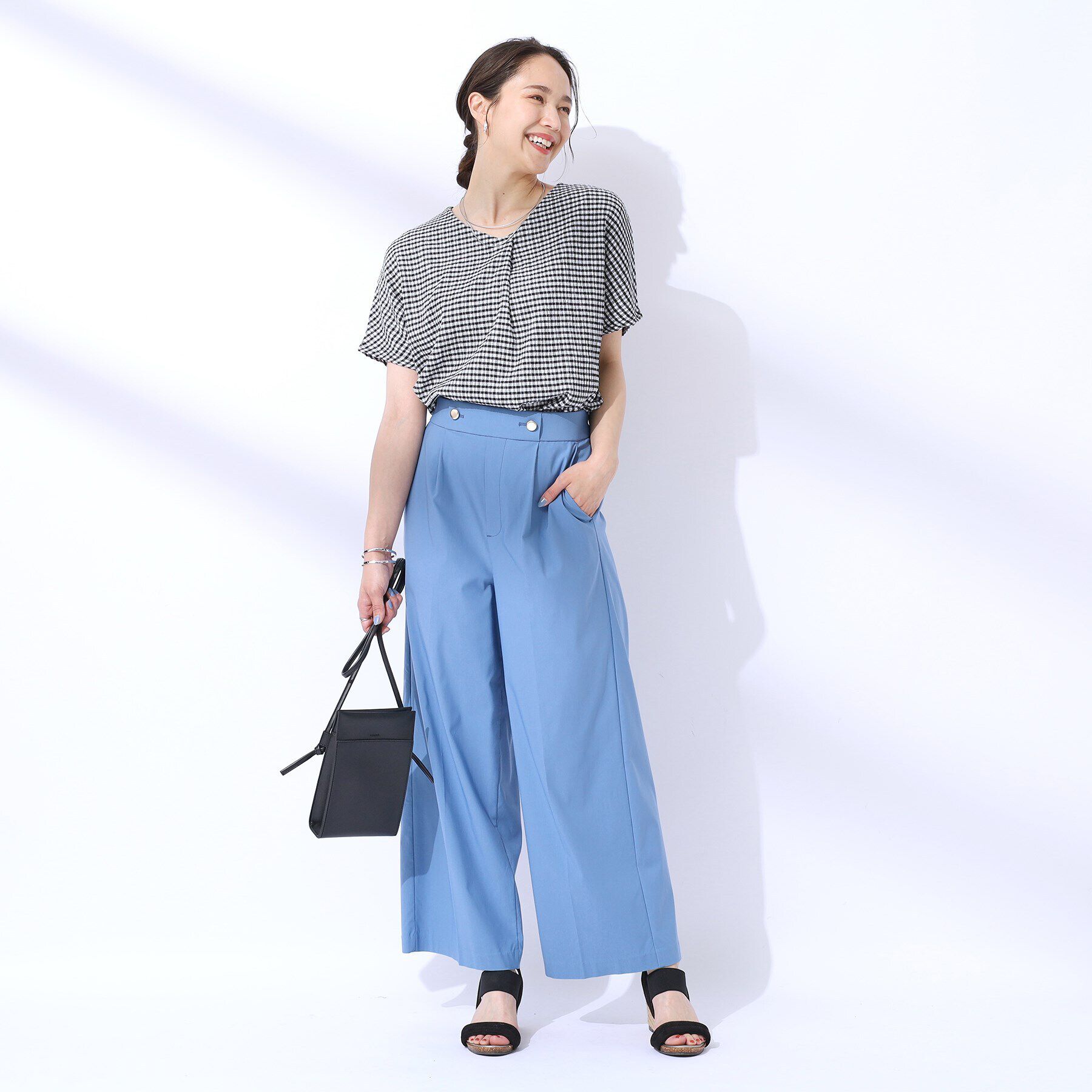 SHOO･LA･RUE「【洗える】甘すぎないギンガムチェック トップス」|Tシャツ・カットソー|