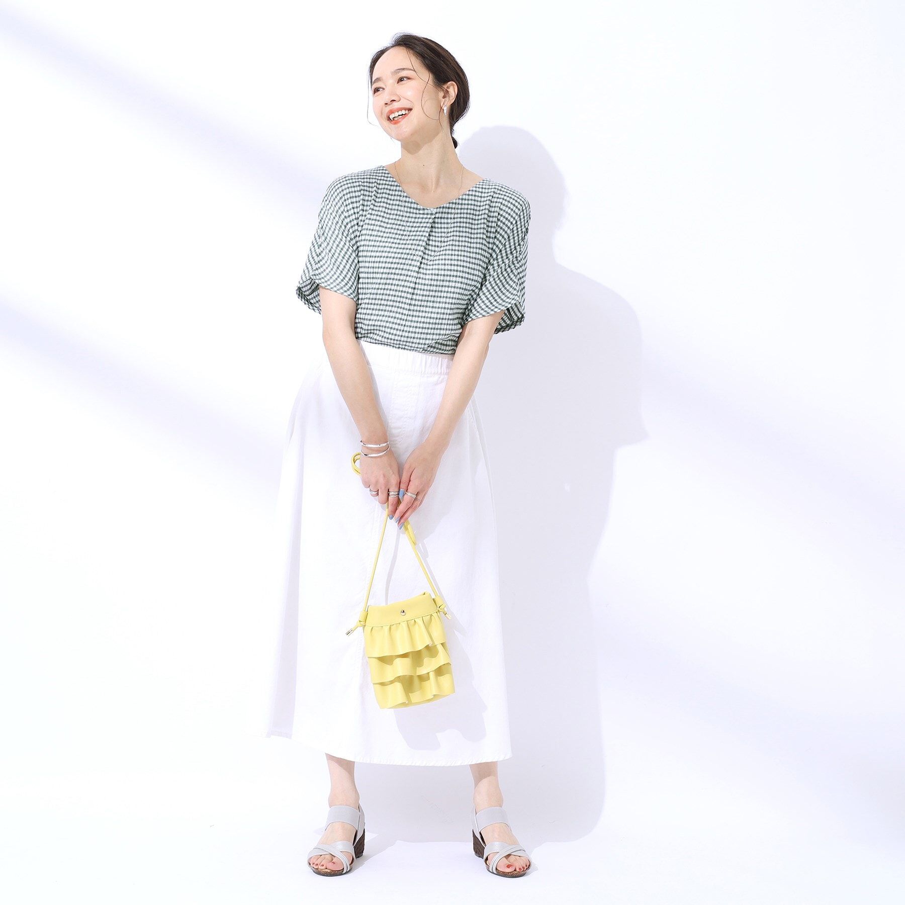 SHOO･LA･RUE「【洗える】甘すぎないギンガムチェック トップス」|Tシャツ・カットソー|