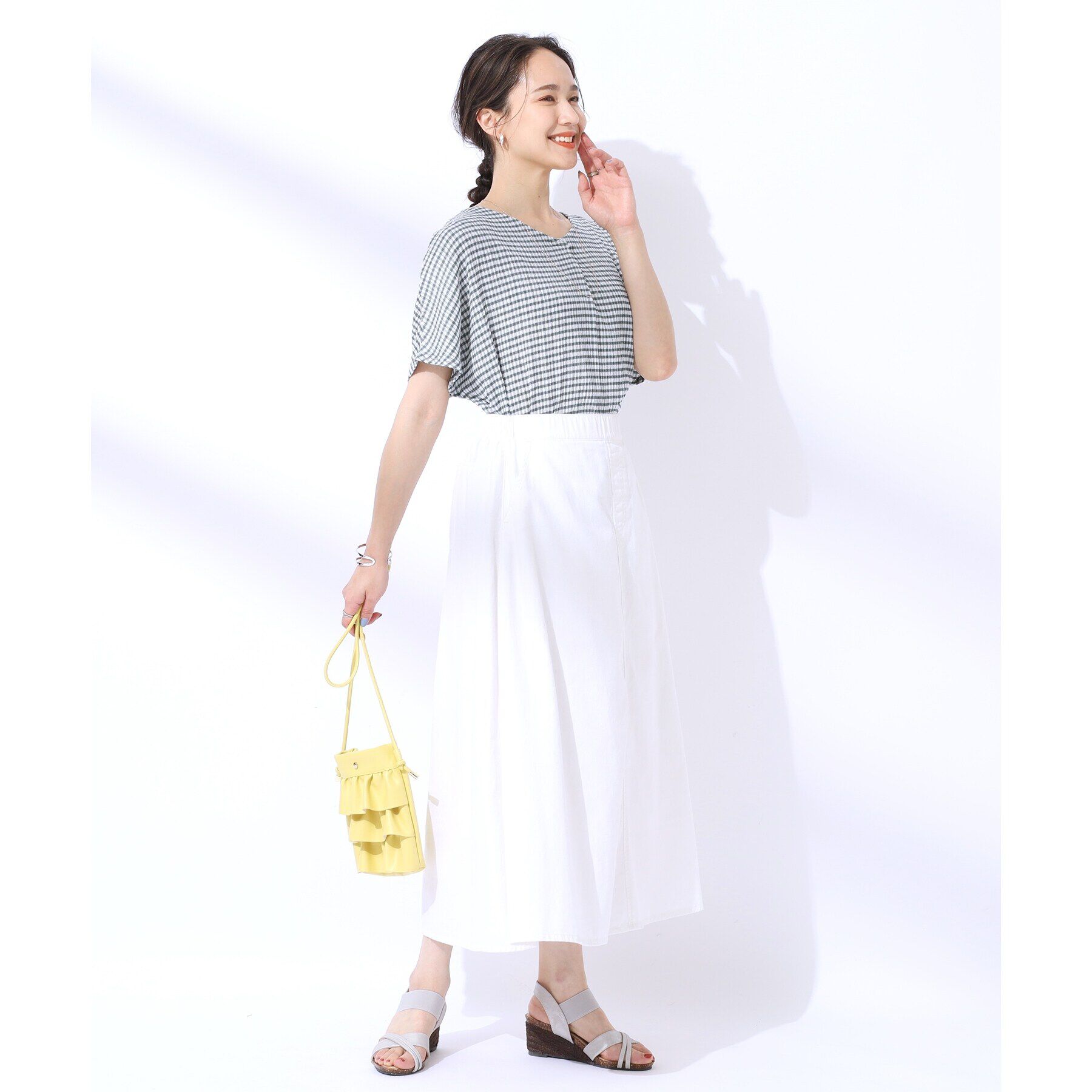 SHOO･LA･RUE「【洗える】甘すぎないギンガムチェック トップス」|Tシャツ・カットソー|