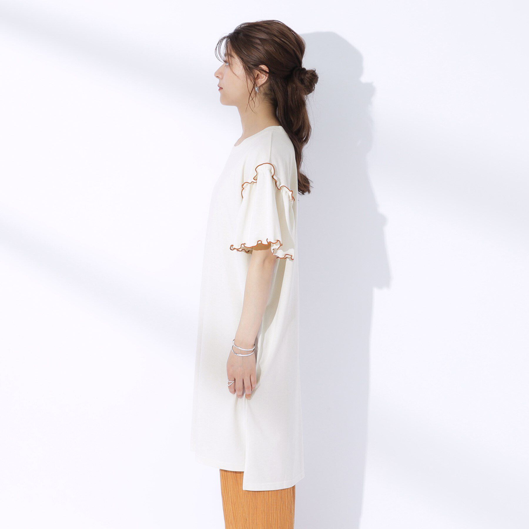 SHOO･LA･RUE「配色メロウがポイント お袖フリルチュニックワンピース」|チュニック|