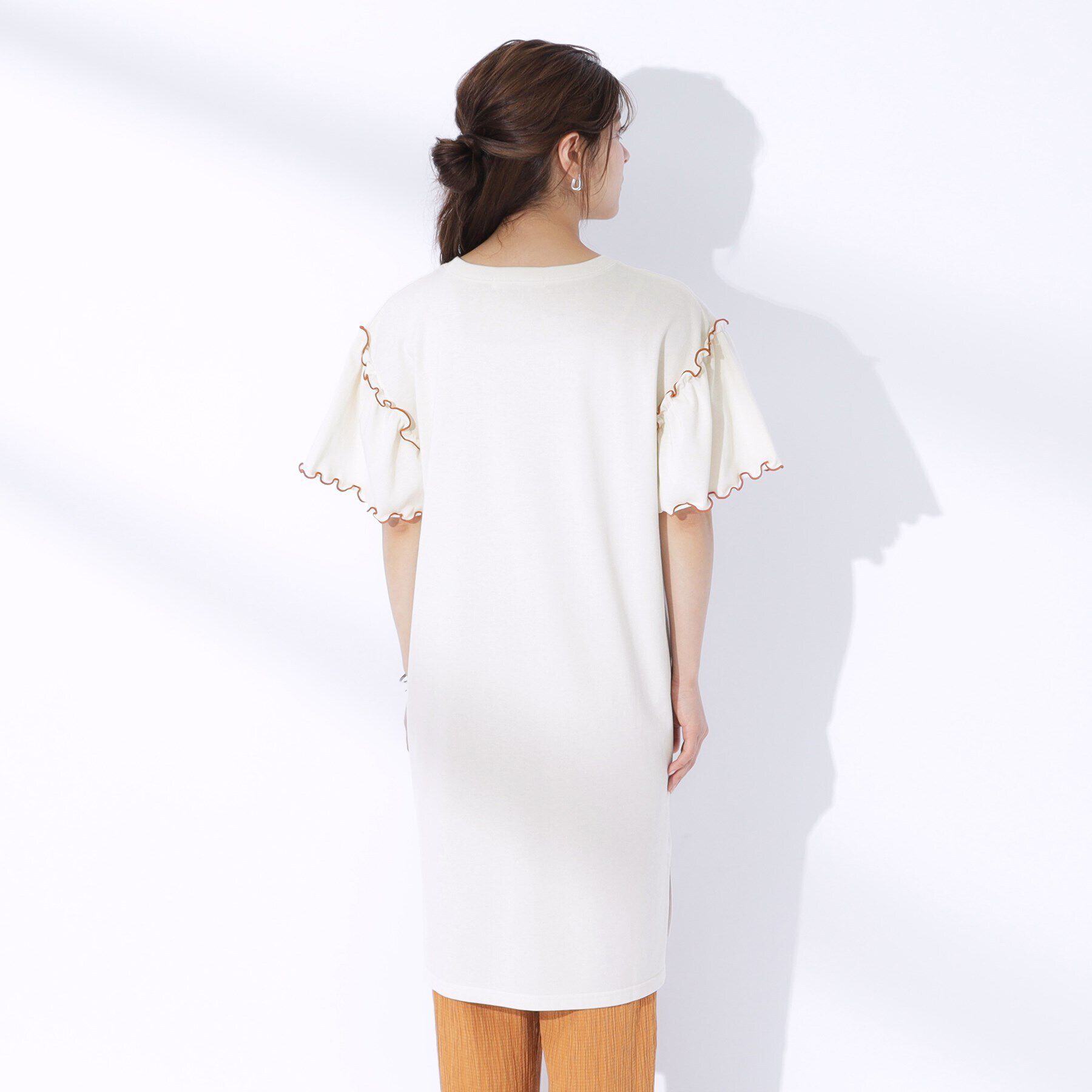 SHOO･LA･RUE「配色メロウがポイント お袖フリルチュニックワンピース」|チュニック|