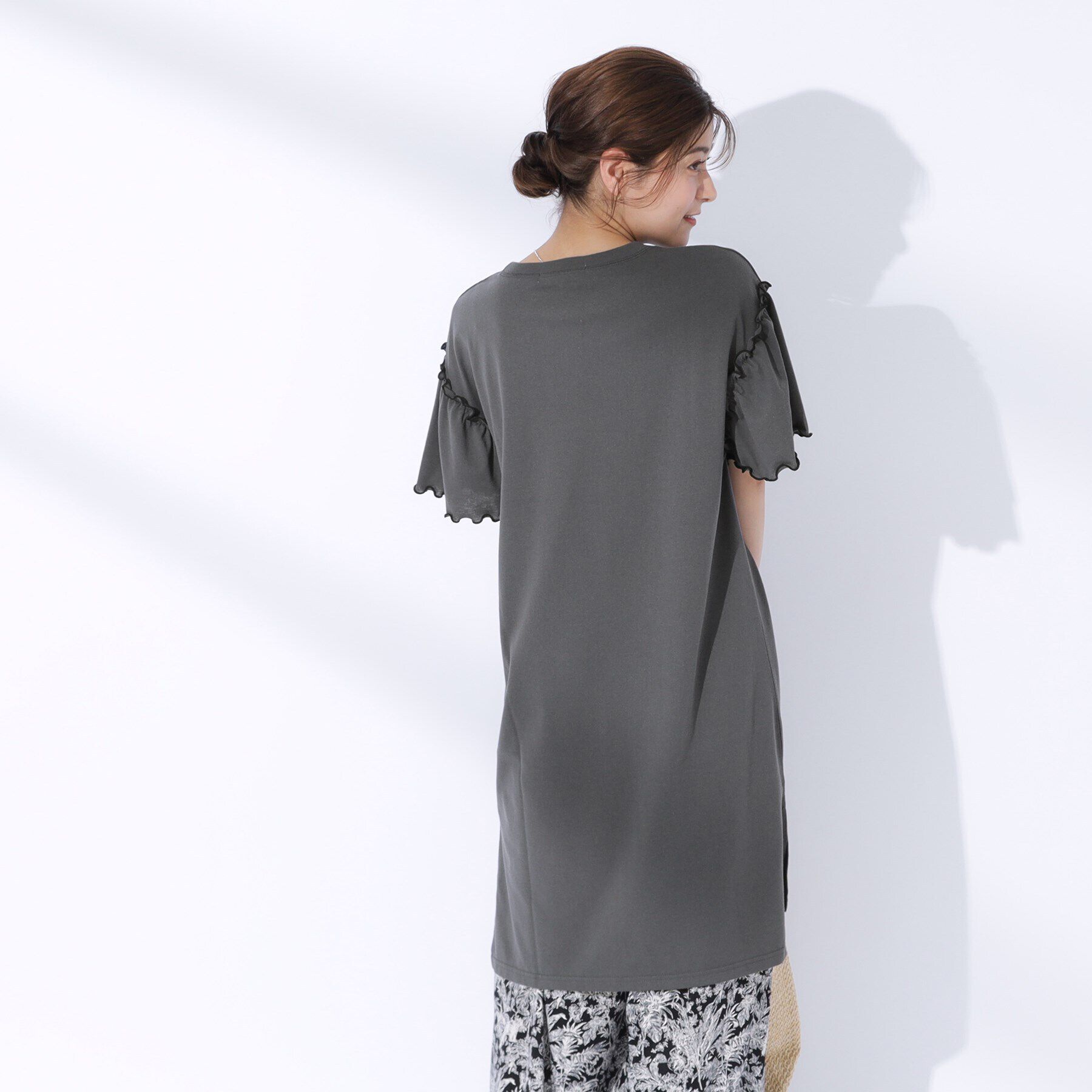 SHOO･LA･RUE「配色メロウがポイント お袖フリルチュニックワンピース」|チュニック|