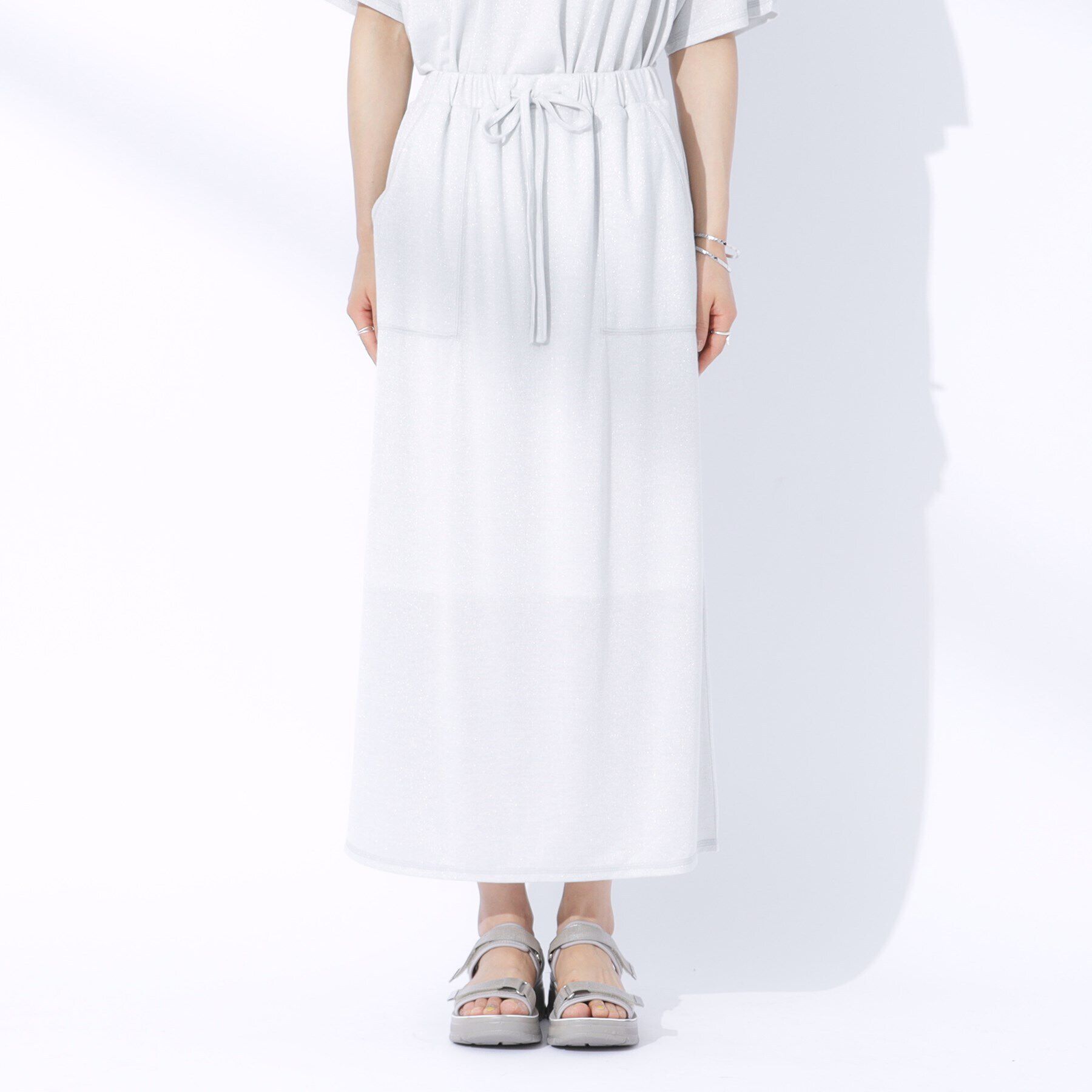 SHOO･LA･RUE「【セットアップ可】きらっとラメが華やか ナロースカート」|スカート|