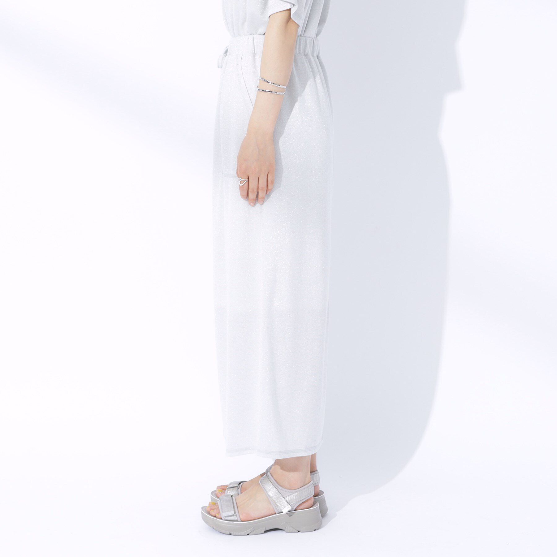 SHOO･LA･RUE「【セットアップ可】きらっとラメが華やか ナロースカート」|スカート|