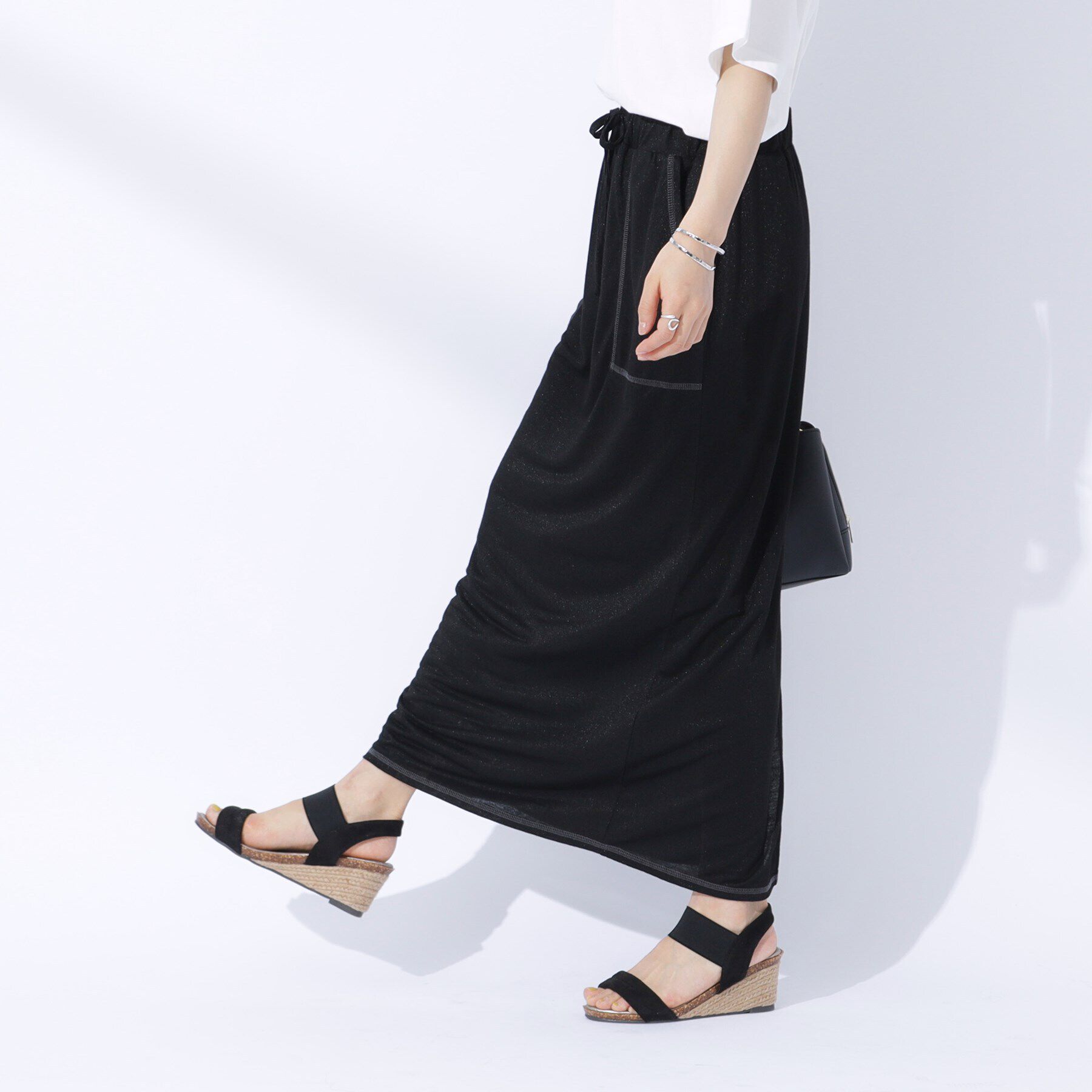 SHOO･LA･RUE「【セットアップ可】きらっとラメが華やか ナロースカート」|スカート|