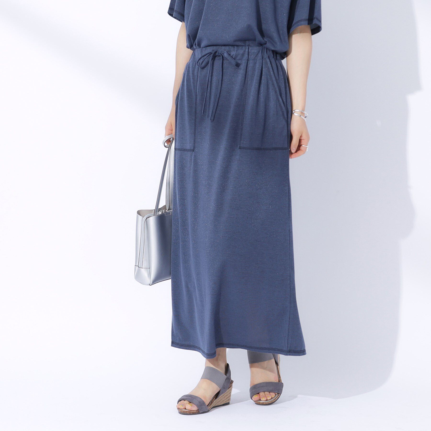 SHOO･LA･RUE「【セットアップ可】きらっとラメが華やか ナロースカート」|スカート|