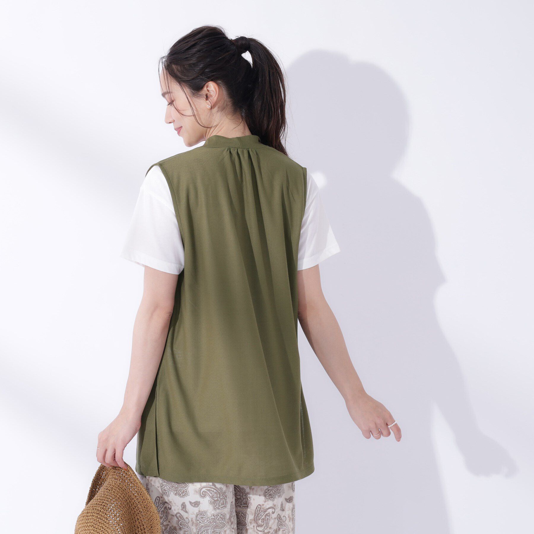 SHOO･LA･RUE「【体型カバー/良いとこどり2点セット】大人の味方 サマージレ＋ロゴプリントTシャツ」|Tシャツ・カットソー|