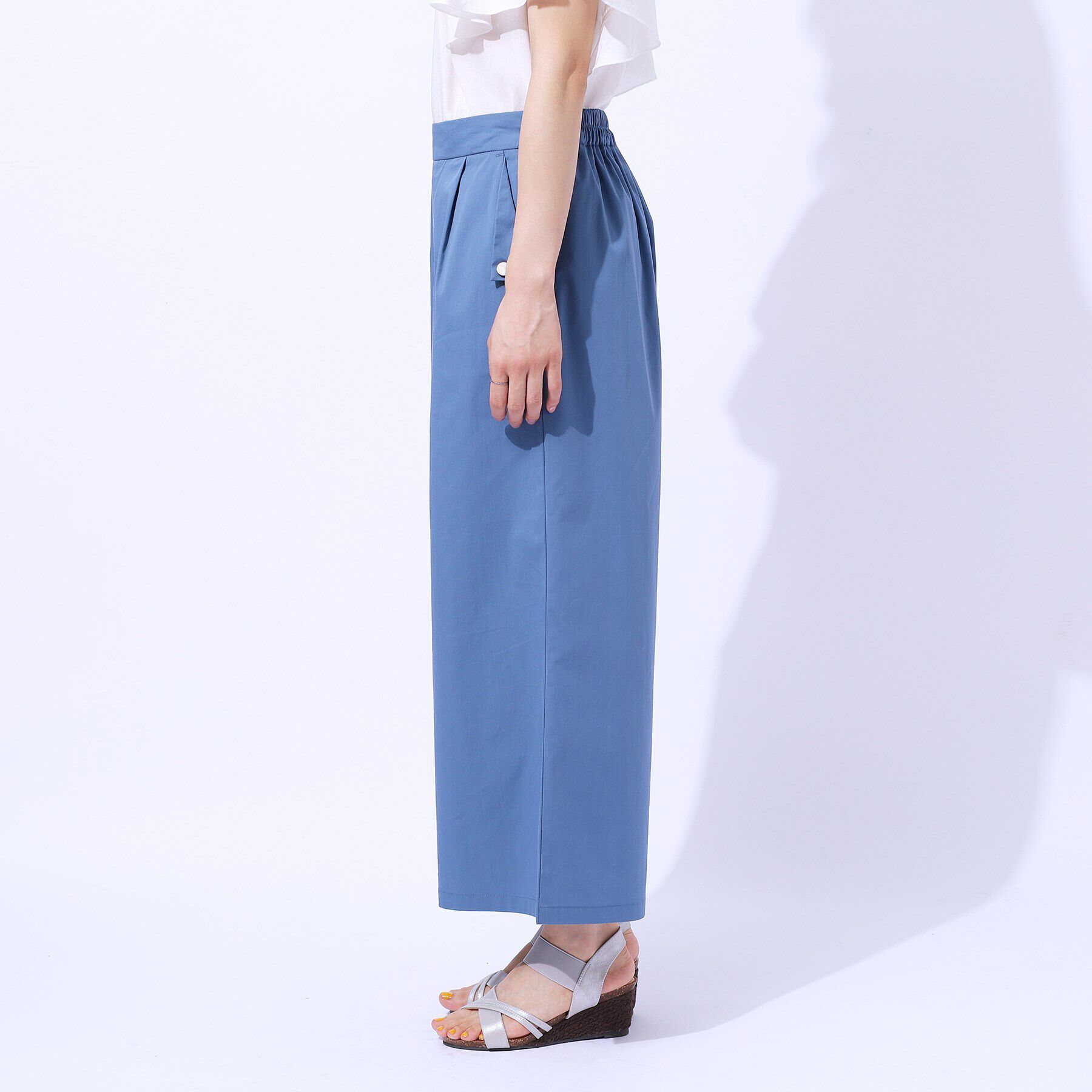 SHOO･LA･RUE「【UV/8分丈】低身長さんにも 金ボタンがアクセント フラップポケットパンツ」|その他|