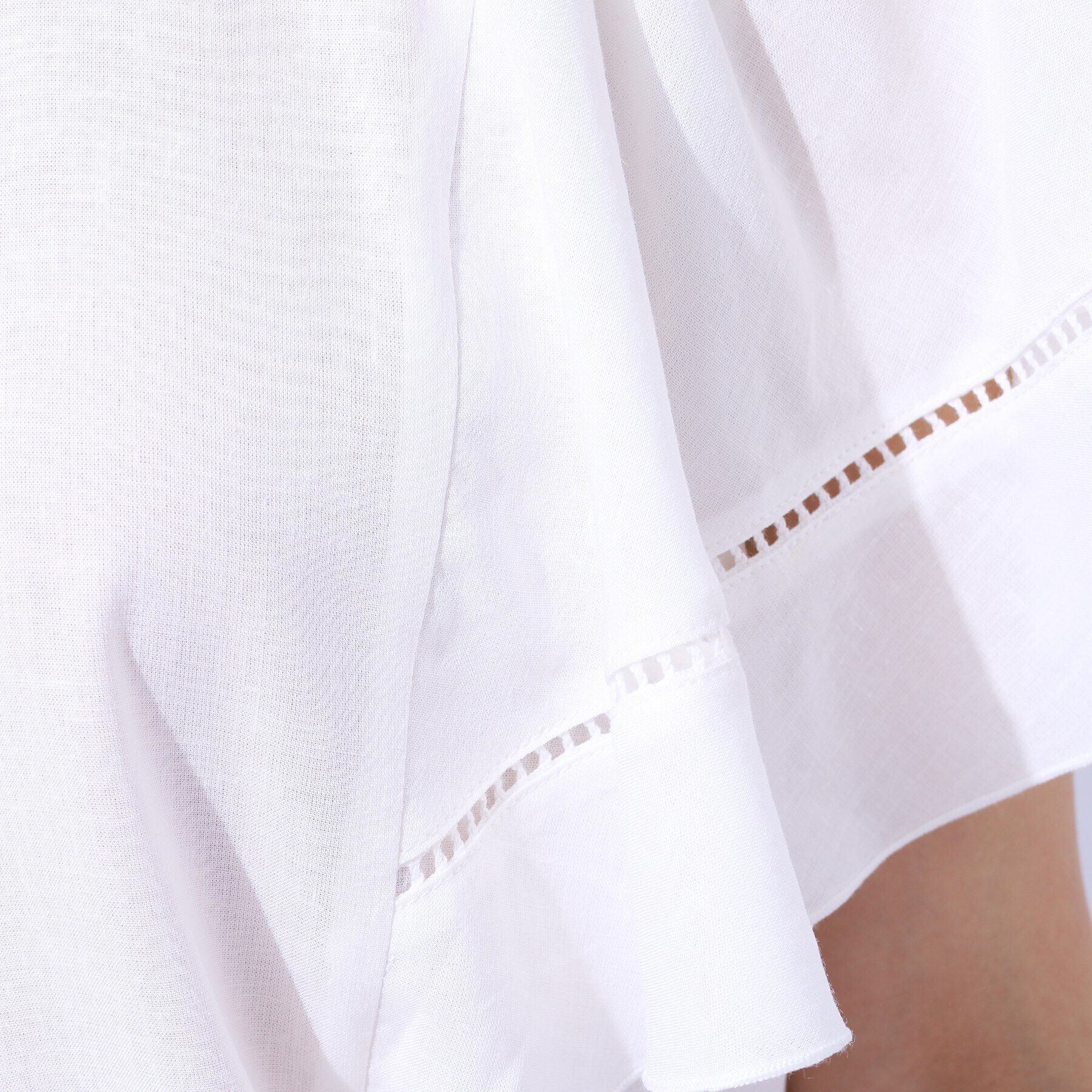 SHOO･LA･RUE「【無理せずキレイ】はしごレースお袖フレアーブラウス」|シャツ・ブラウス|