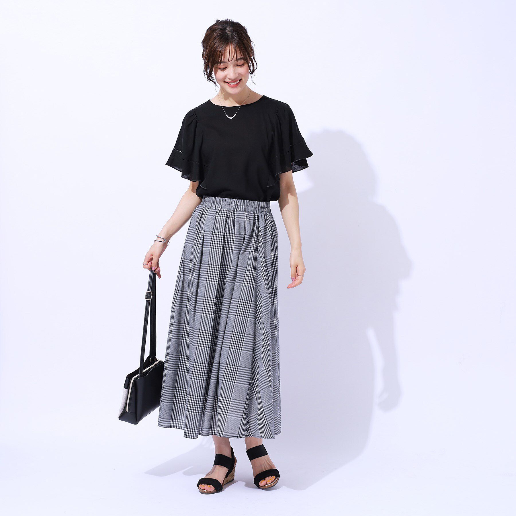 SHOO･LA･RUE「【無理せずキレイ】はしごレースお袖フレアーブラウス」|シャツ・ブラウス|