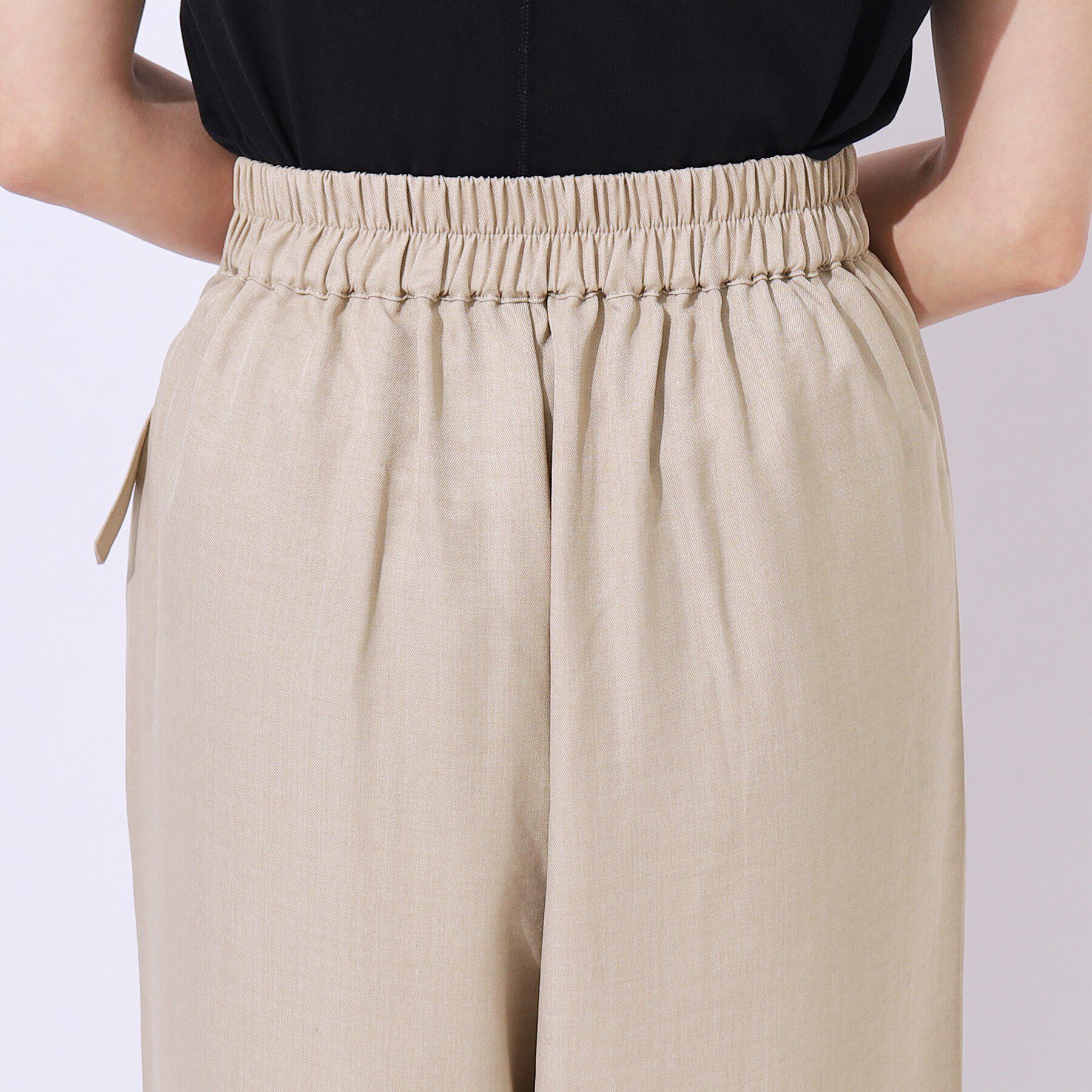 SHOO･LA･RUE「【高レビュー/洗える/セットアップ可】サイドベルトがアクセント 大人のためのワイドパンツ」|その他|