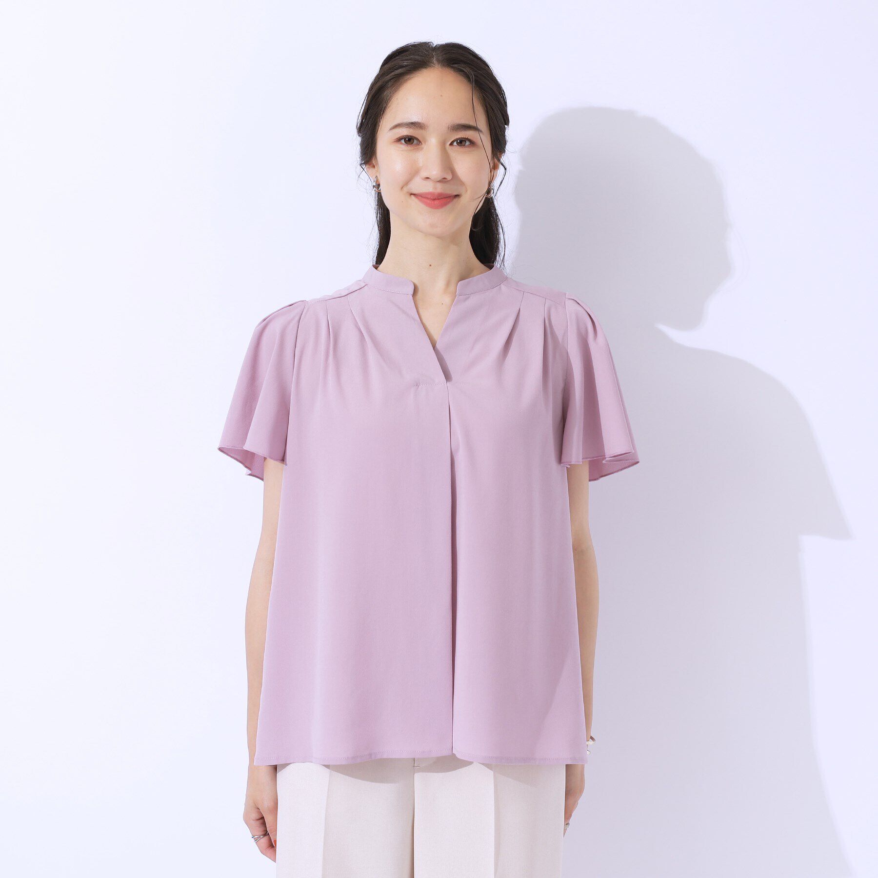 SHOO･LA･RUE「【洗える/無理せずキレイ】お袖フレア スキッパーブラウス」|シャツ・ブラウス|