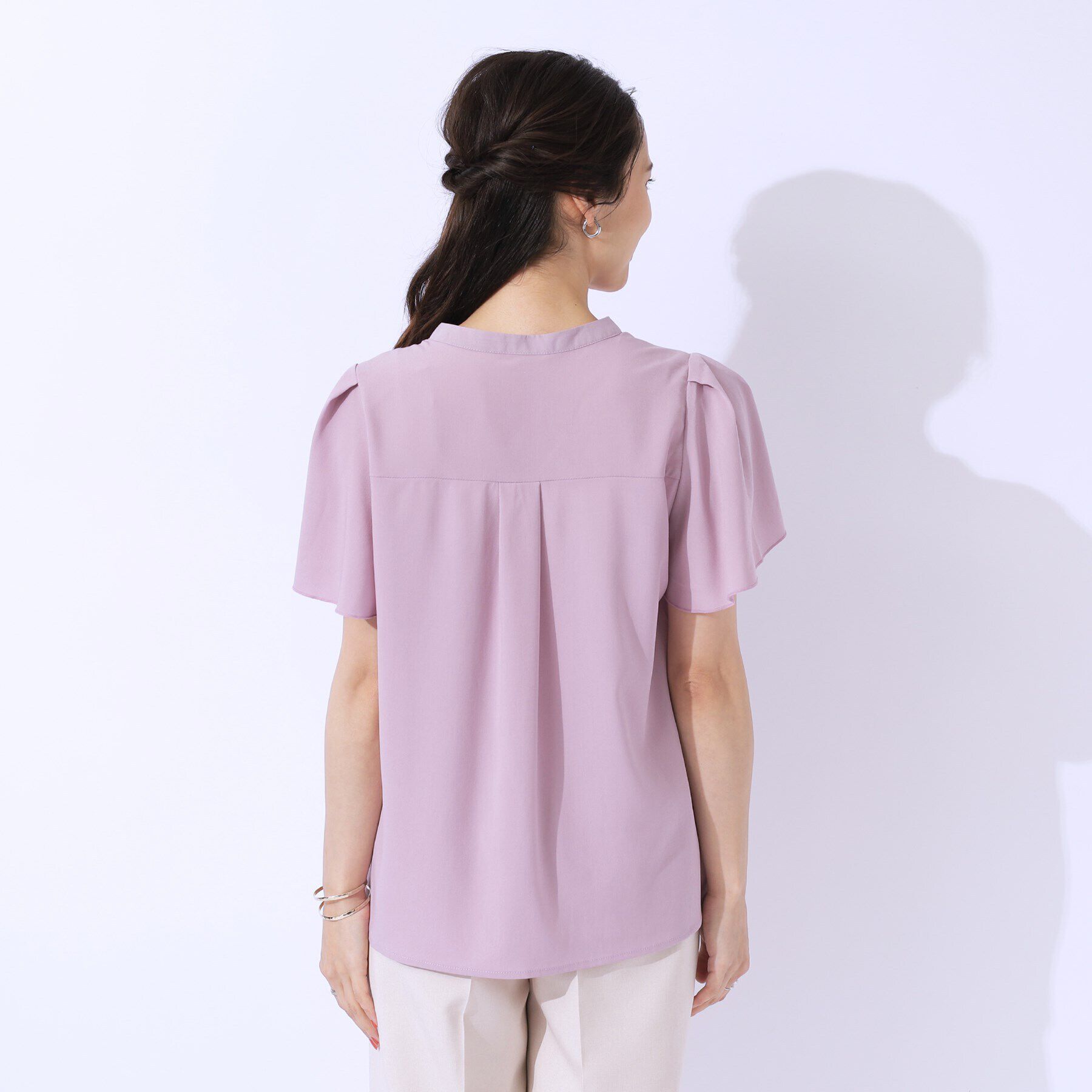 SHOO･LA･RUE「【洗える/無理せずキレイ】お袖フレア スキッパーブラウス」|シャツ・ブラウス|