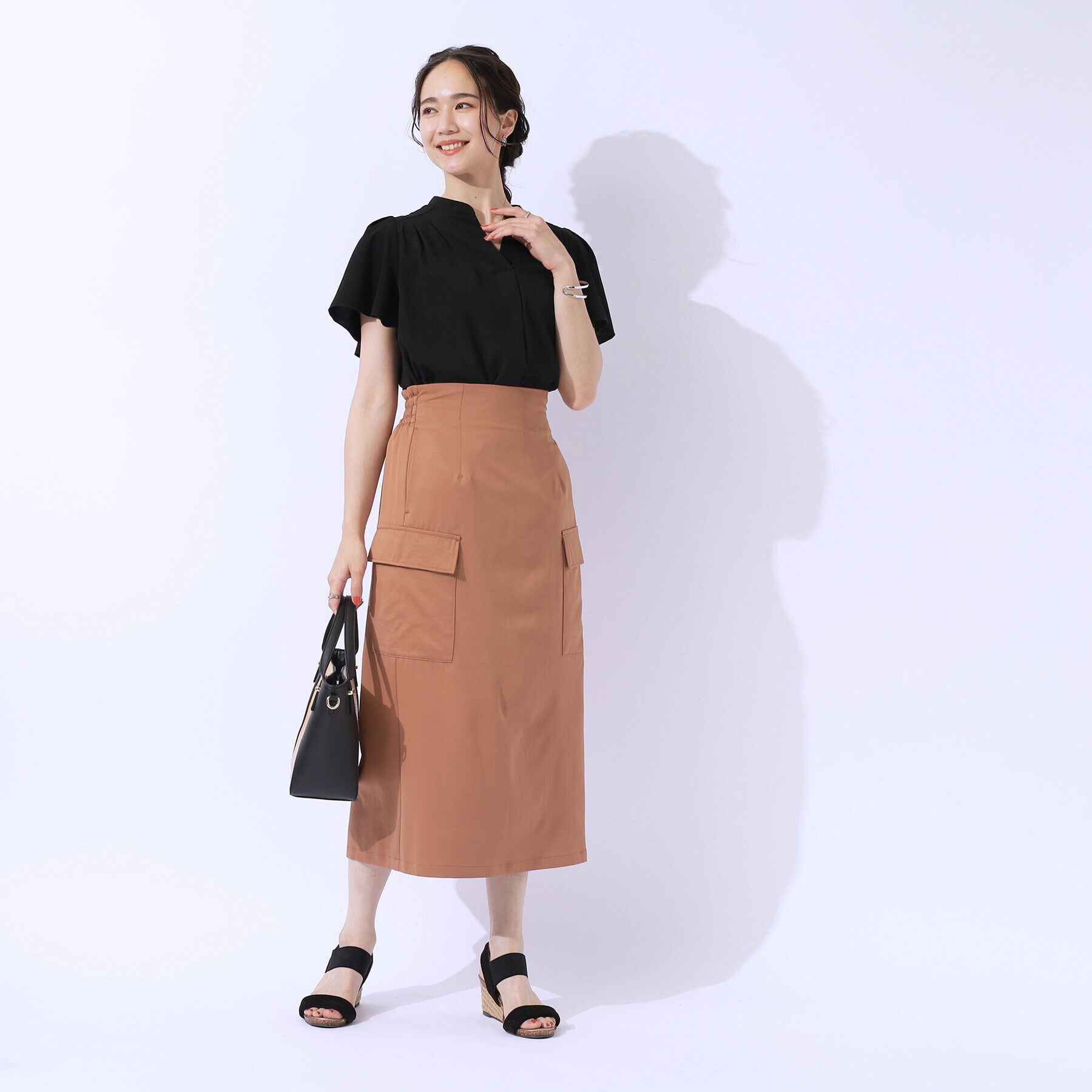 SHOO･LA･RUE「【洗える/無理せずキレイ】お袖フレア スキッパーブラウス」|シャツ・ブラウス|