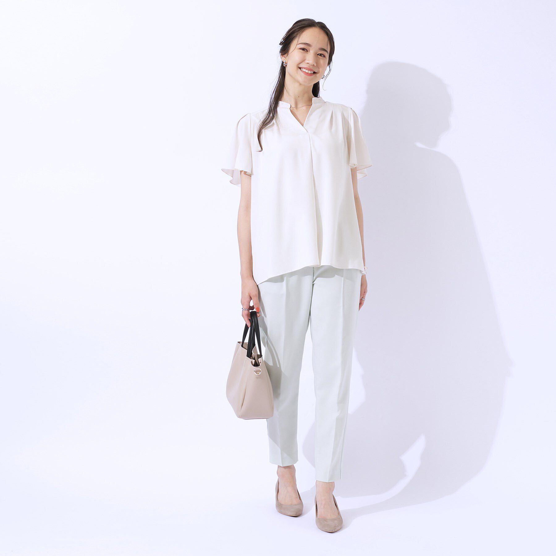 SHOO･LA･RUE「【洗える/無理せずキレイ】お袖フレア スキッパーブラウス」|シャツ・ブラウス|