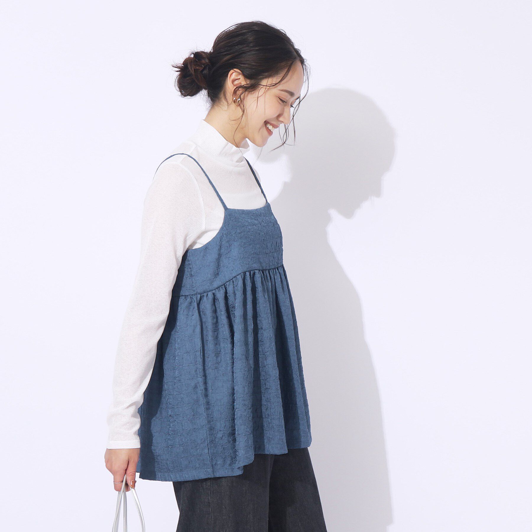 SHOO･LA･RUE「【2点セット】着回しを楽しめる ふくれジャカードキャミ＋Tシャツ」|その他|