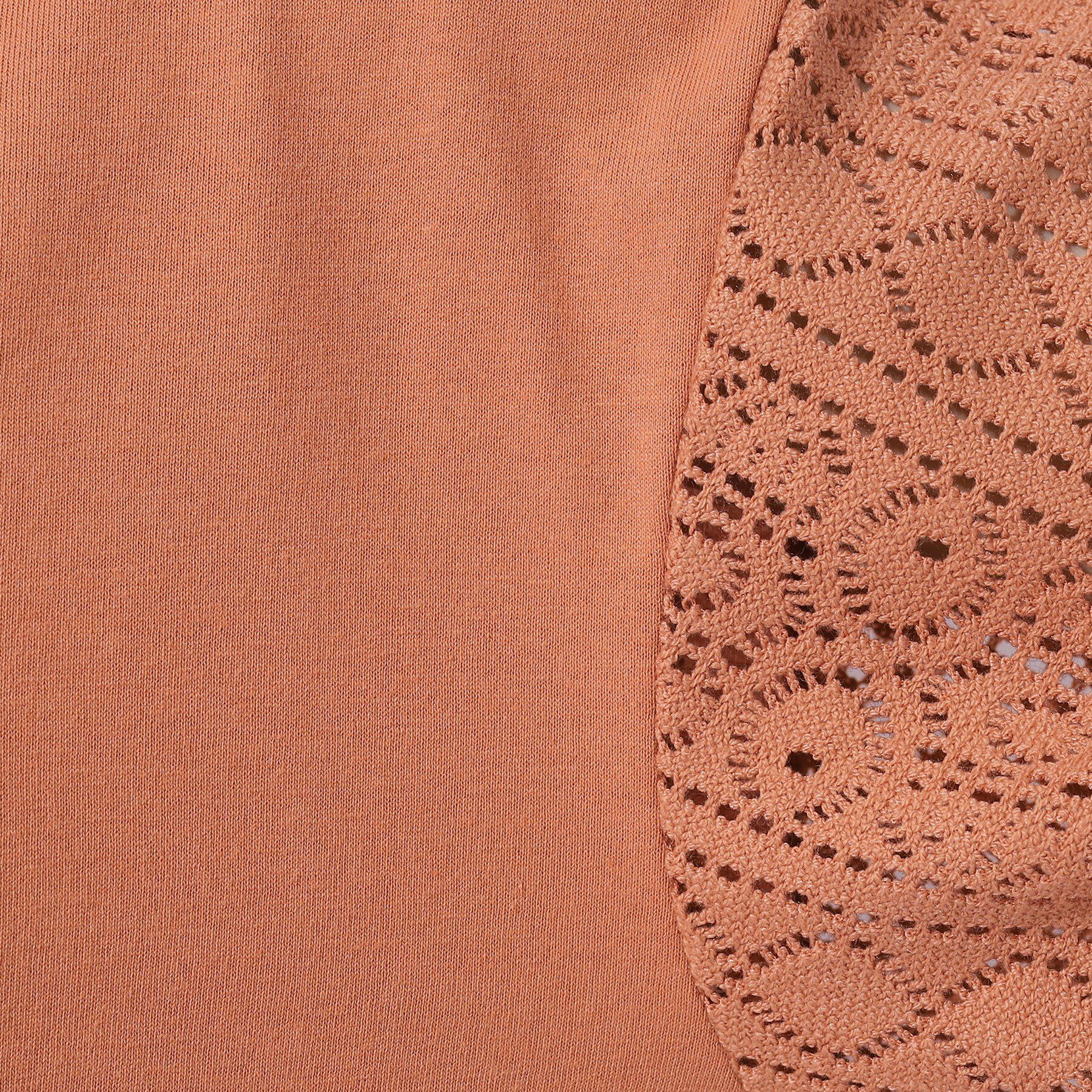 SHOO･LA･RUE「【晩夏まで活躍／5分袖】お袖レース　ロゴプリントトップス」|Tシャツ・カットソー|