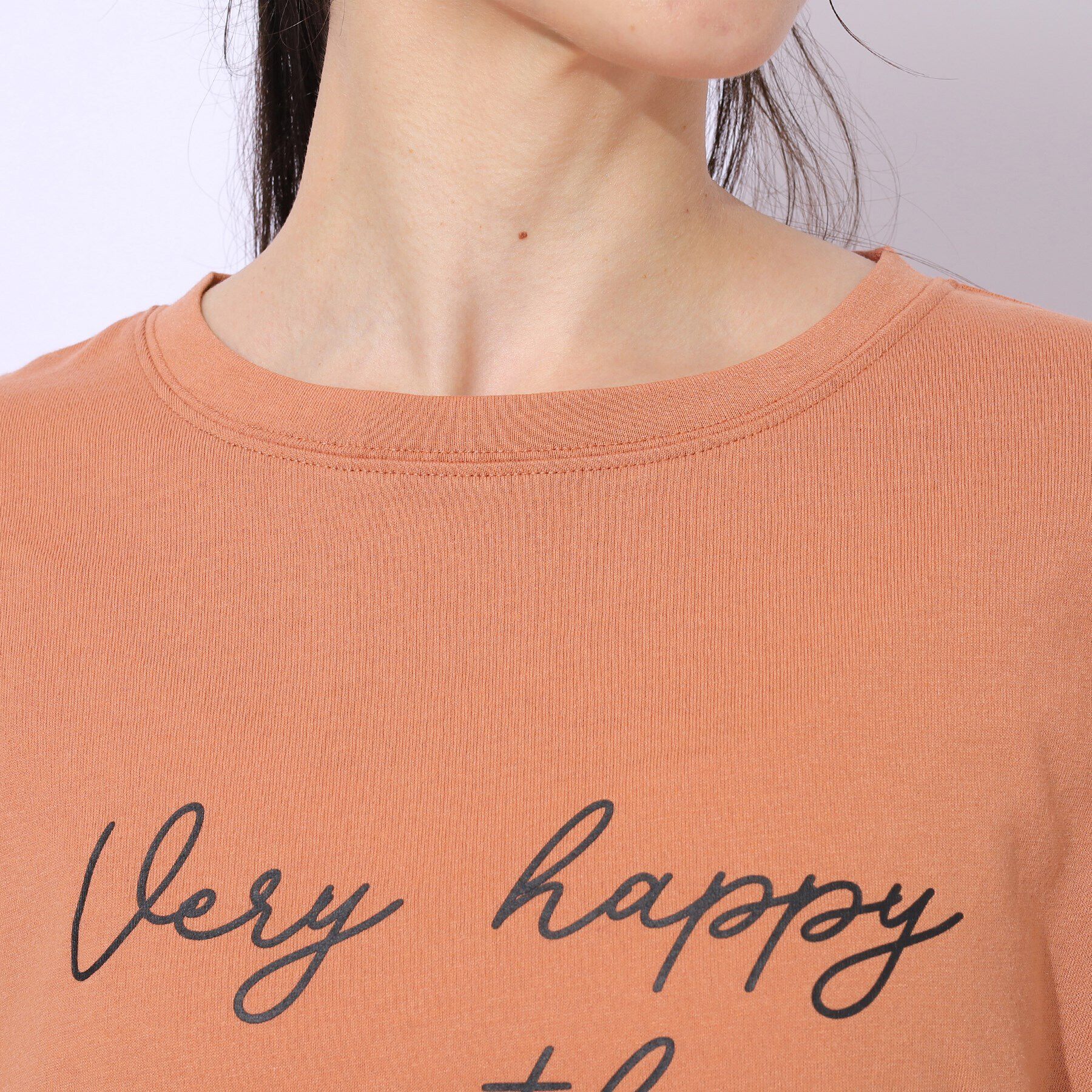 SHOO･LA･RUE「【晩夏まで活躍／5分袖】お袖レース　ロゴプリントトップス」|Tシャツ・カットソー|