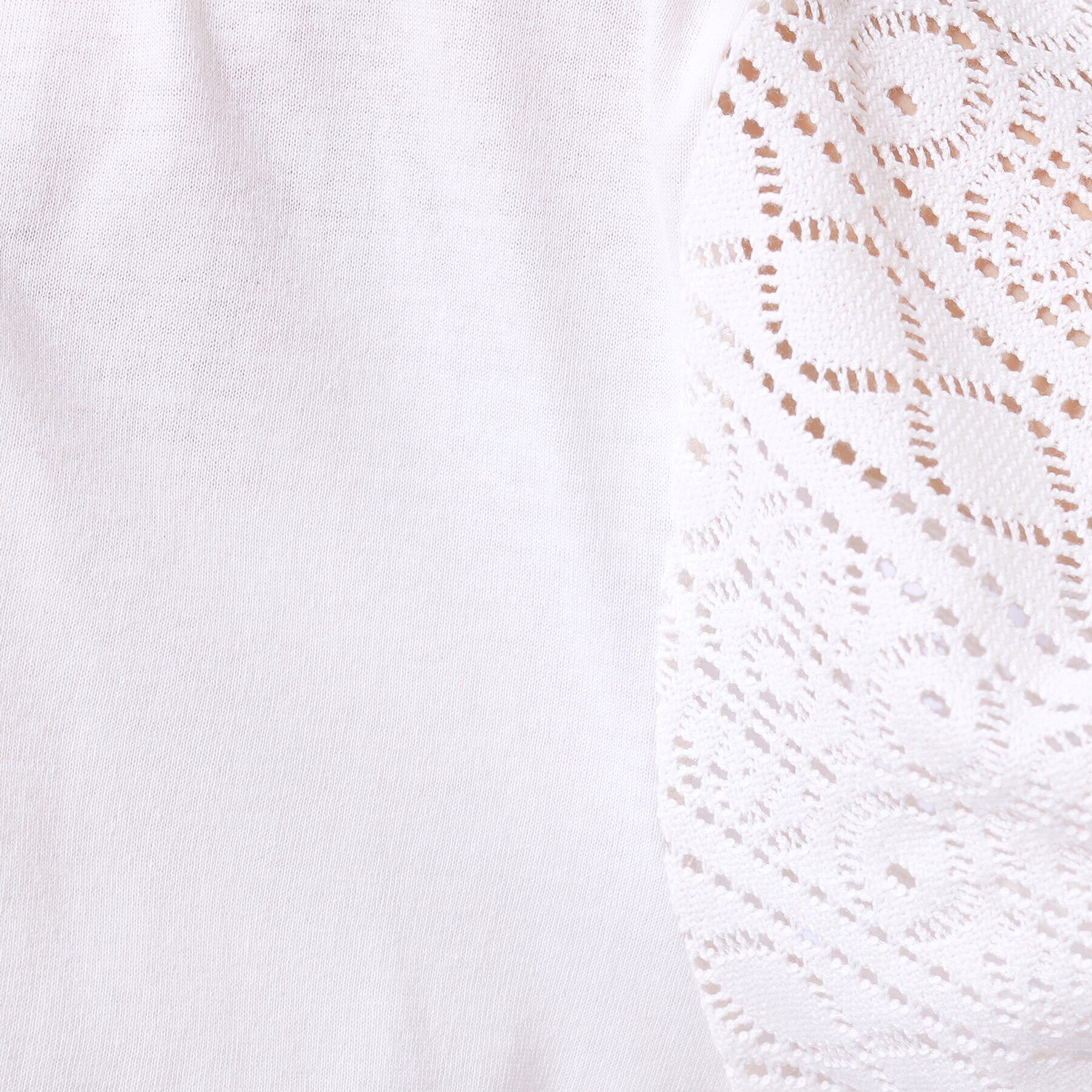 SHOO･LA･RUE「【晩夏まで活躍／5分袖】お袖レース　ロゴプリントトップス」|Tシャツ・カットソー|