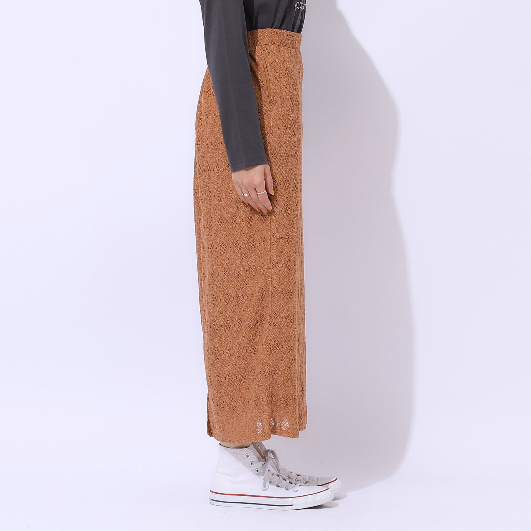 SHOO･LA･RUE「きれいめにもカジュアルにも レースナロースカート」|スカート|