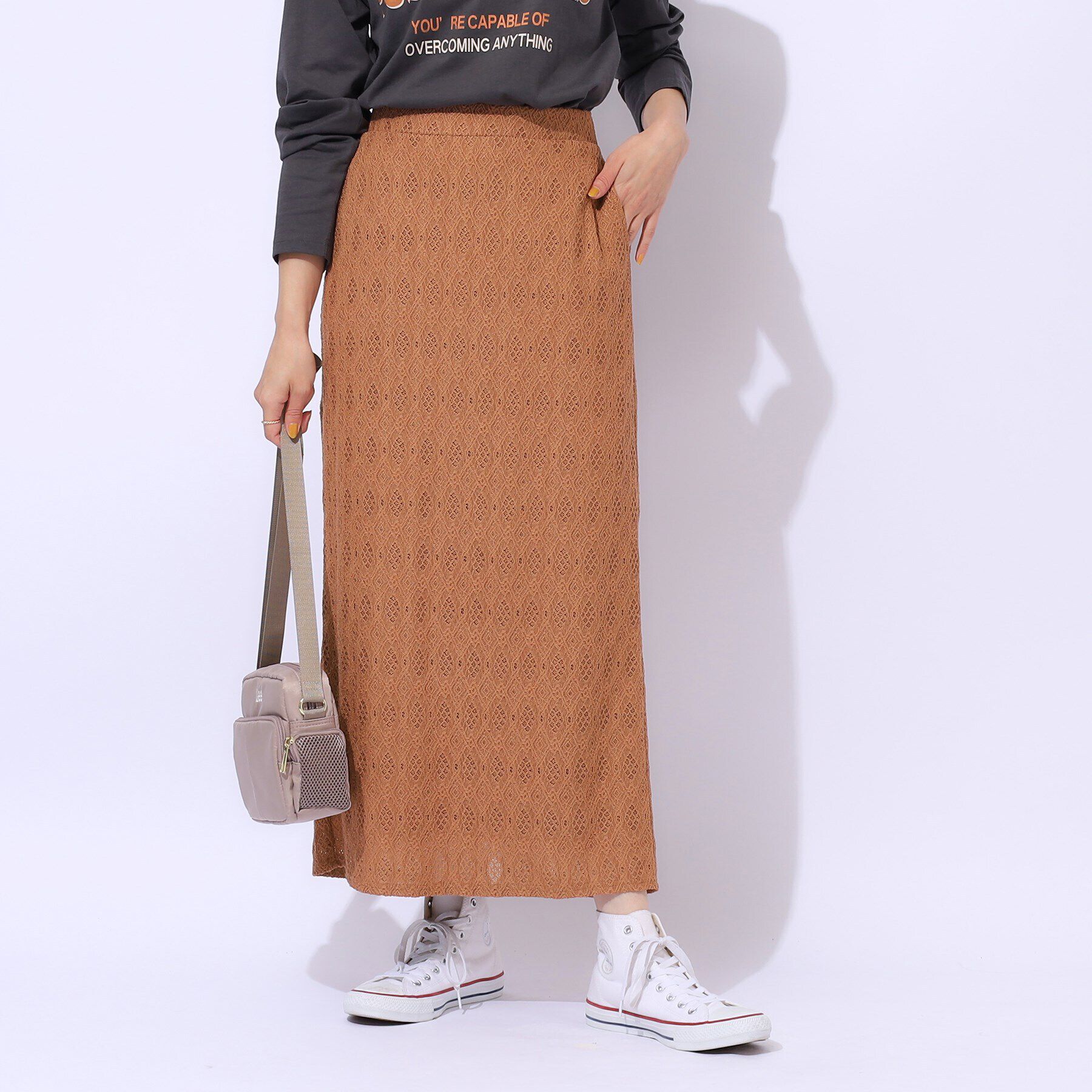 SHOO･LA･RUE「きれいめにもカジュアルにも レースナロースカート」|スカート|