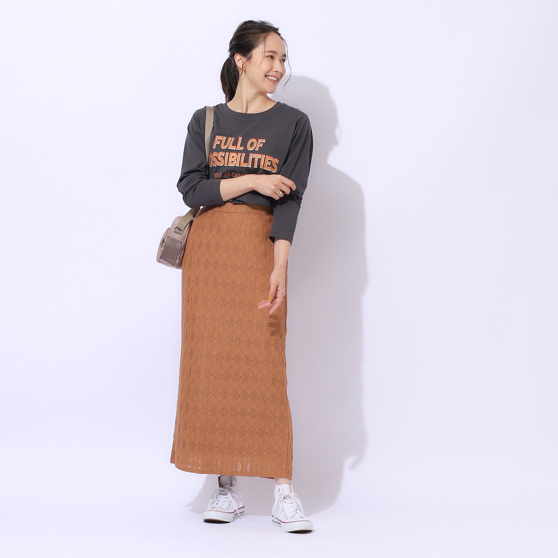 SHOO･LA･RUE「きれいめにもカジュアルにも レースナロースカート」|スカート|