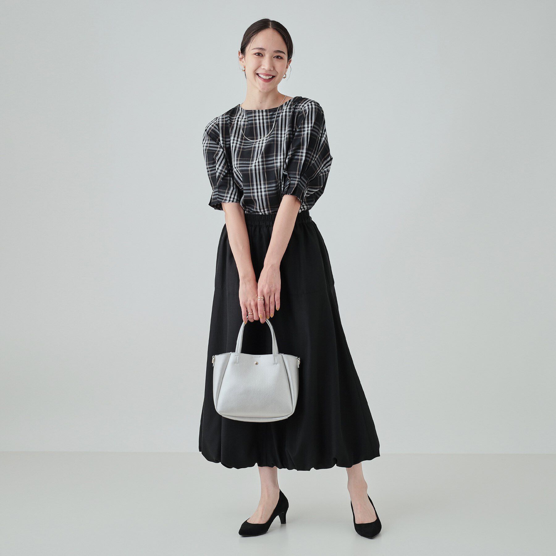 SHOO･LA･RUE「【洗える/イージーケア】腕周りがキレイに見える 5分袖ブラウス」|シャツ・ブラウス|