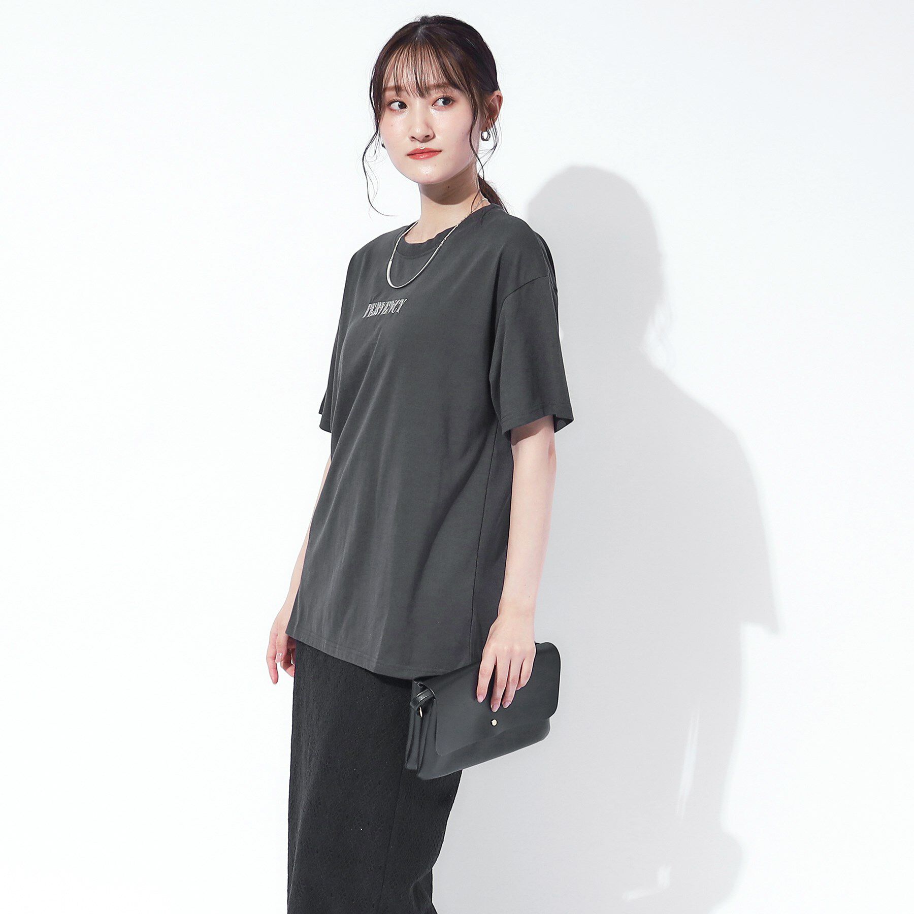 SHOO･LA･RUE「ラメ発泡ロゴ BIGTシャツ」|Tシャツ・カットソー|