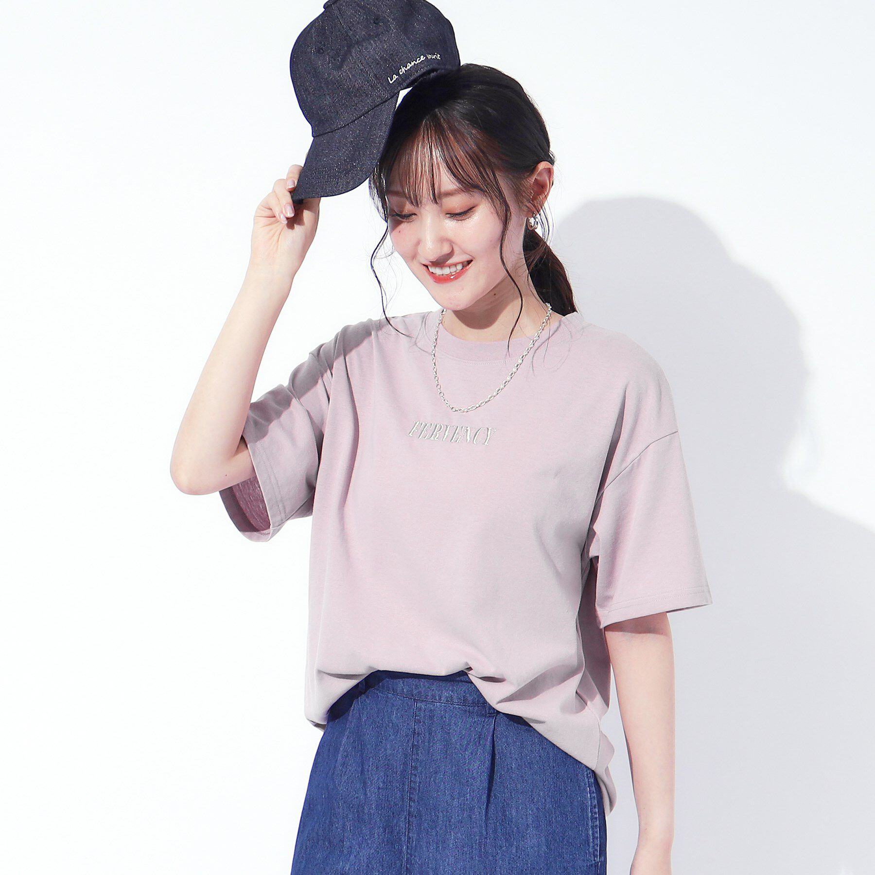 SHOO･LA･RUE「ラメ発泡ロゴ BIGTシャツ」|Tシャツ・カットソー|ピンク(071)