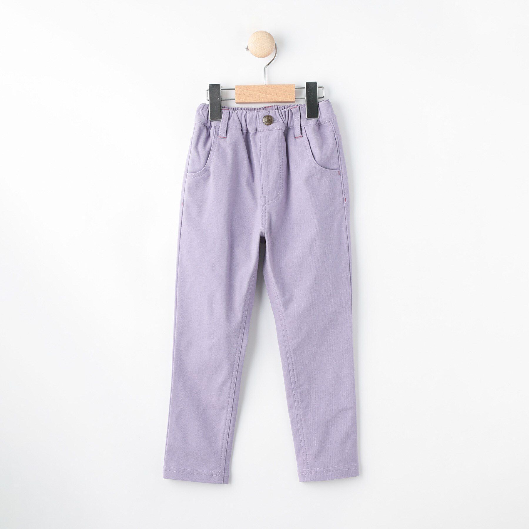 SHOO･LA･RUE「【110-140cm/男女兼用】ストレッチ裏起毛パンツ」|その他|ラベンダー(080)