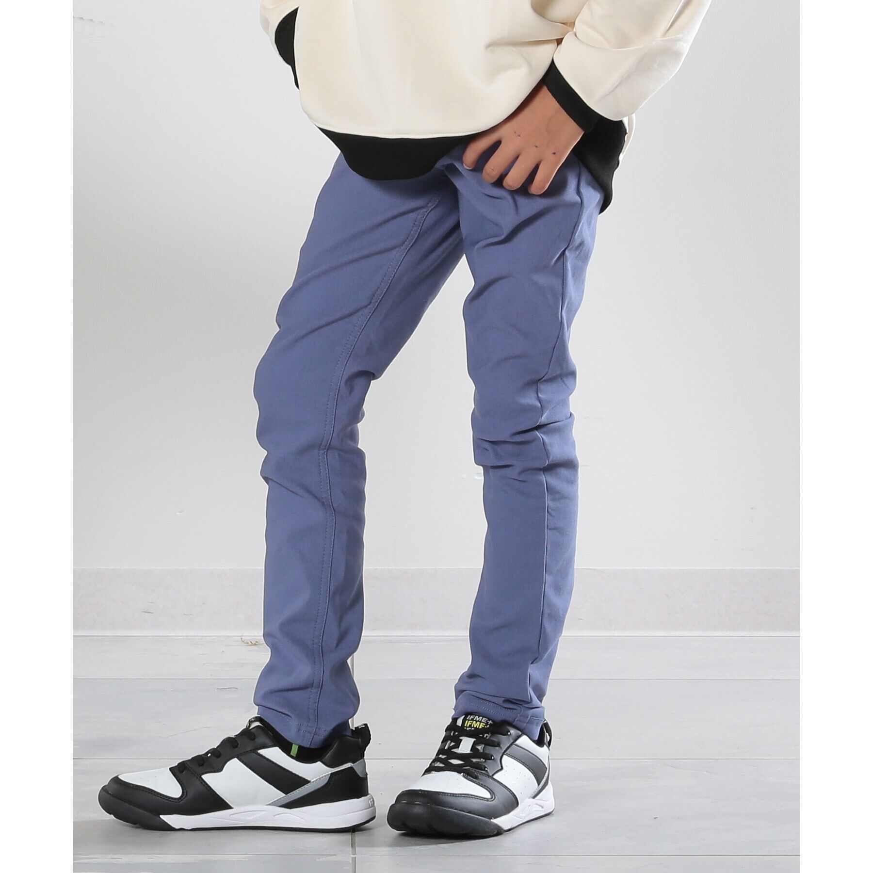 SHOO･LA･RUE「【110-140cm/男女兼用】ストレッチ裏起毛パンツ」|その他|ブルー(093)