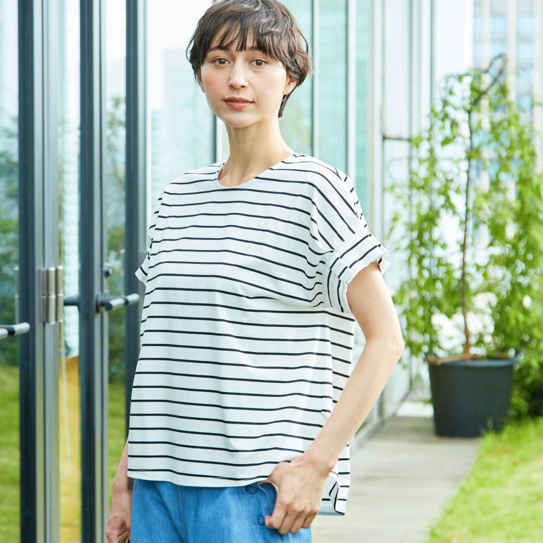 Dessin「【洗える】袖タックデザインカットソー」|Tシャツ・カットソー|