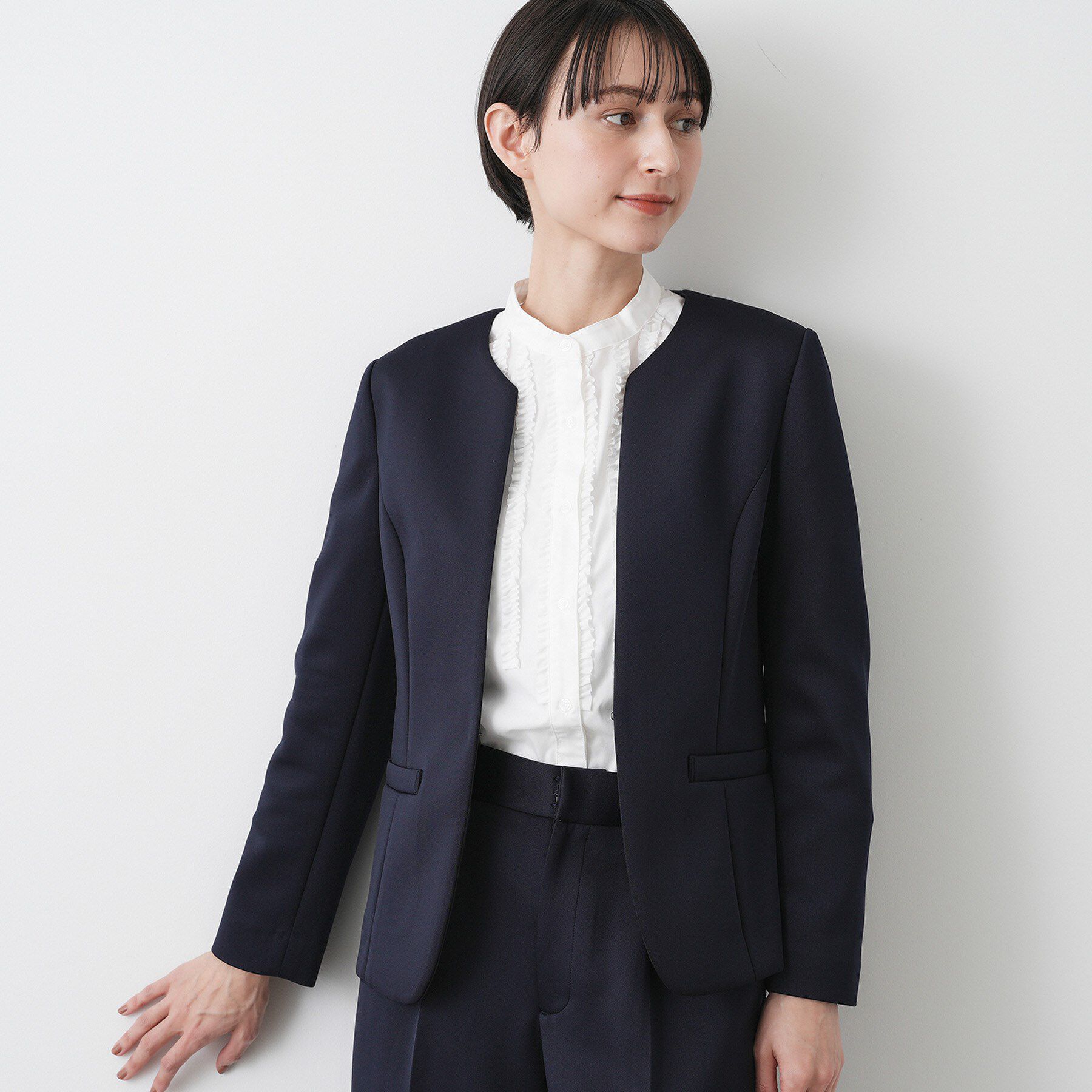 Dessin「【入卒/セレモニー/お仕事/セットアップ可能】ソフトボンディングジャケット」|ノーカラージャケット|